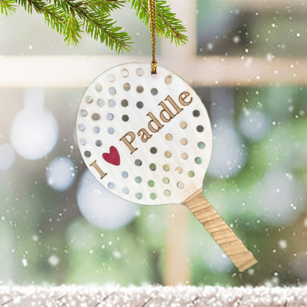 Tennis Chirstmas Ornament Paddle Tennis Ornament I Love Paddle Decoration Gift Ideas