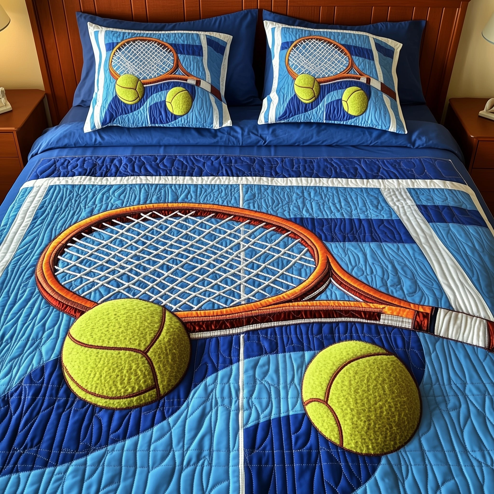 Tennis Time Quilted Bedding Set All-Season