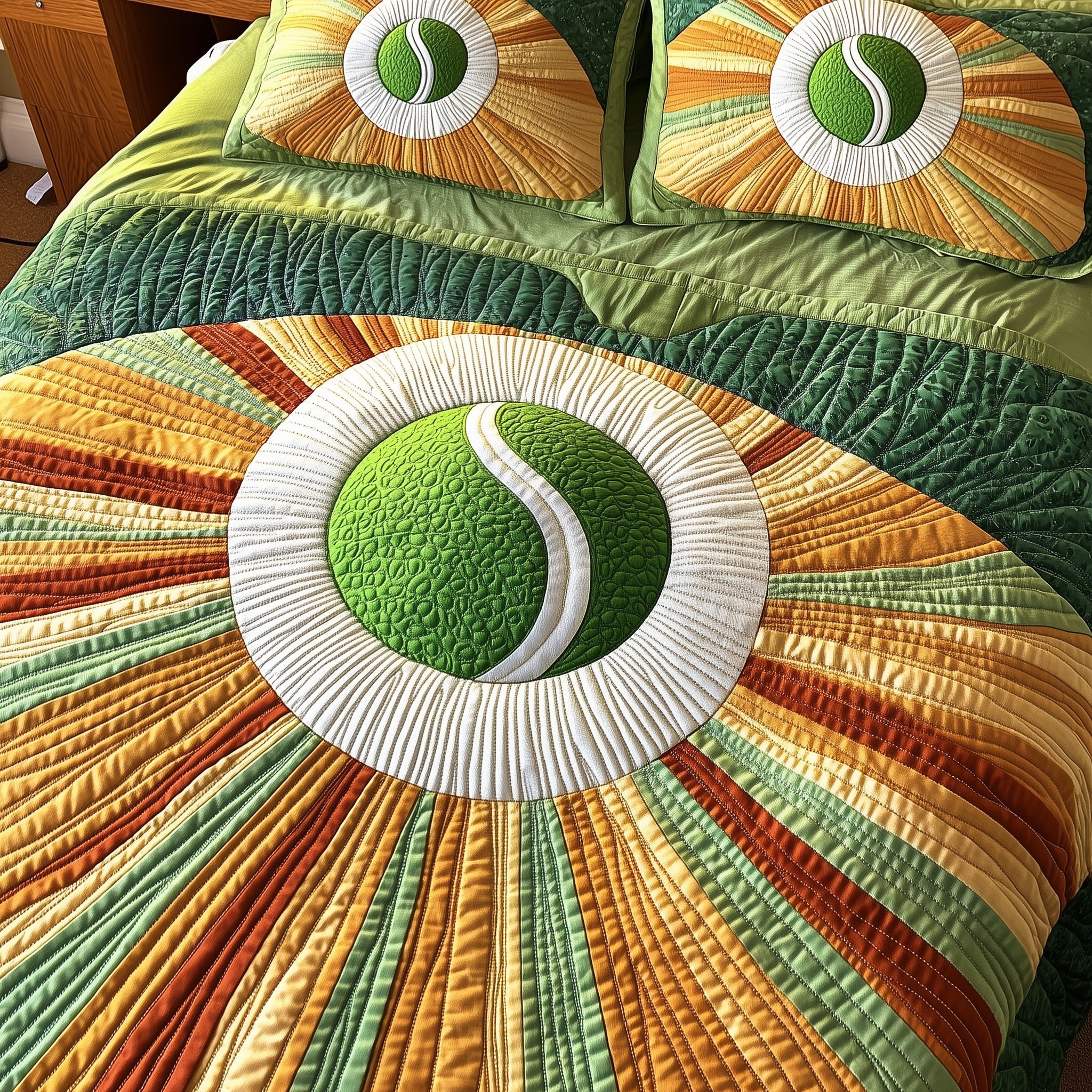 Tennis Time Quilted Bedding Set Duvet Cover Merchandise Tennis Gift Ideas For Him