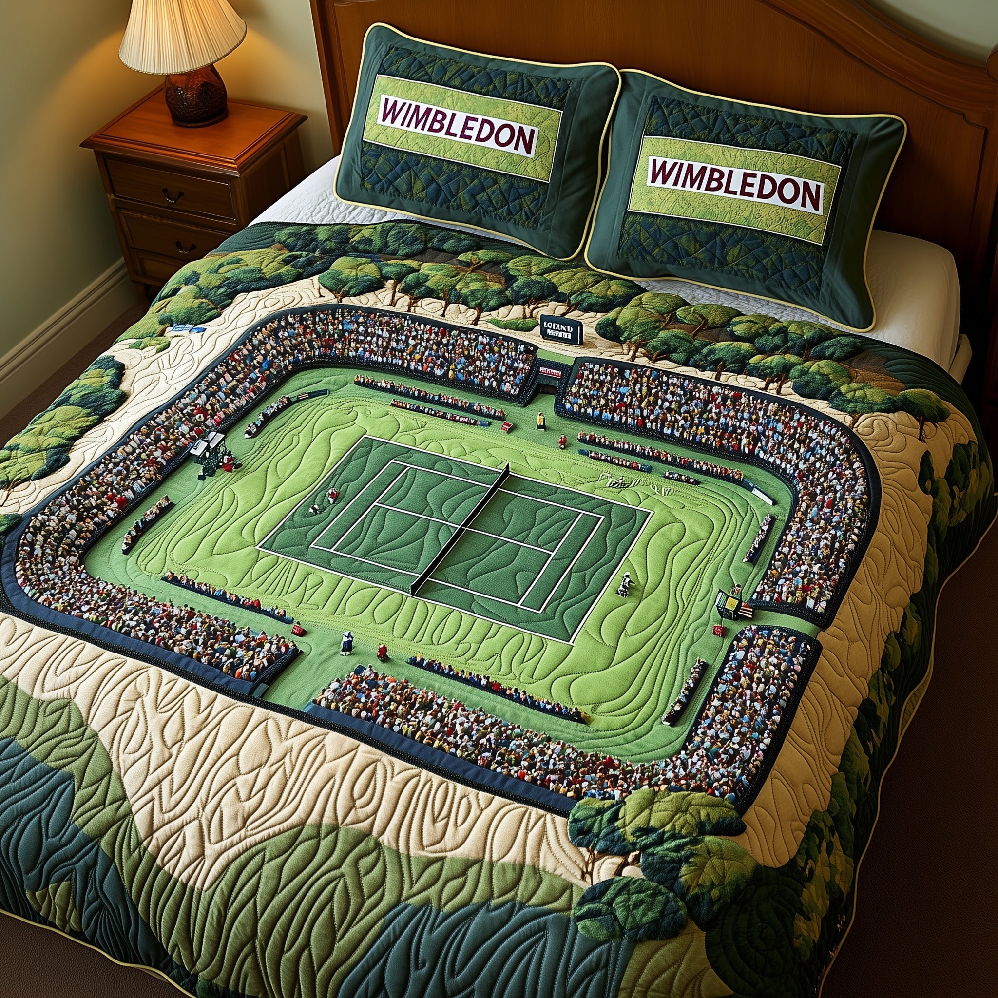 Tennis Time Quilted Bedding Set Duvet Cover Merchandise Tennis Gifts For Him