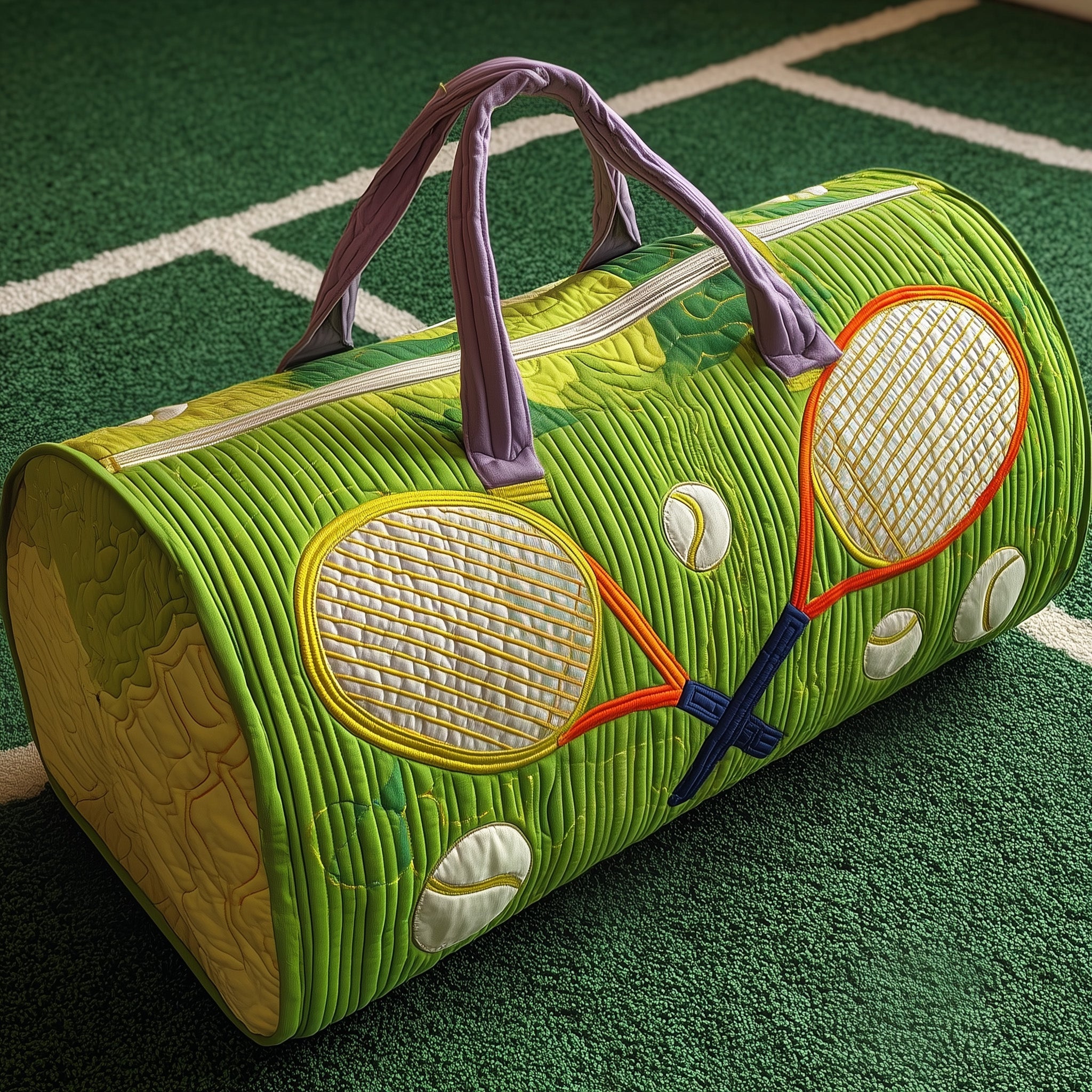 Tennis Time Quilted Duffle Bag Daily Essentials Organizer