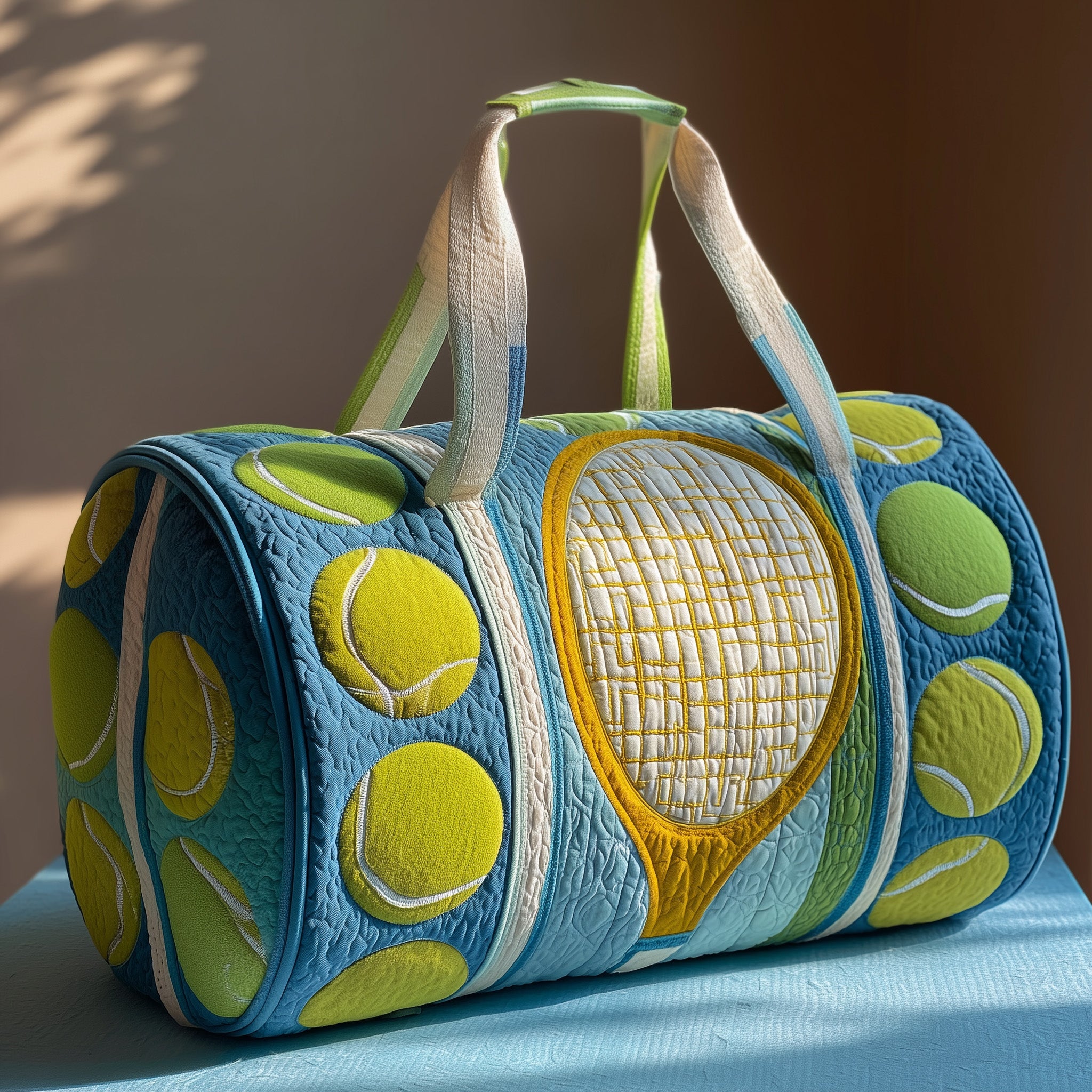 Tennis Time Quilted Duffle Bag Easter Gift Idea