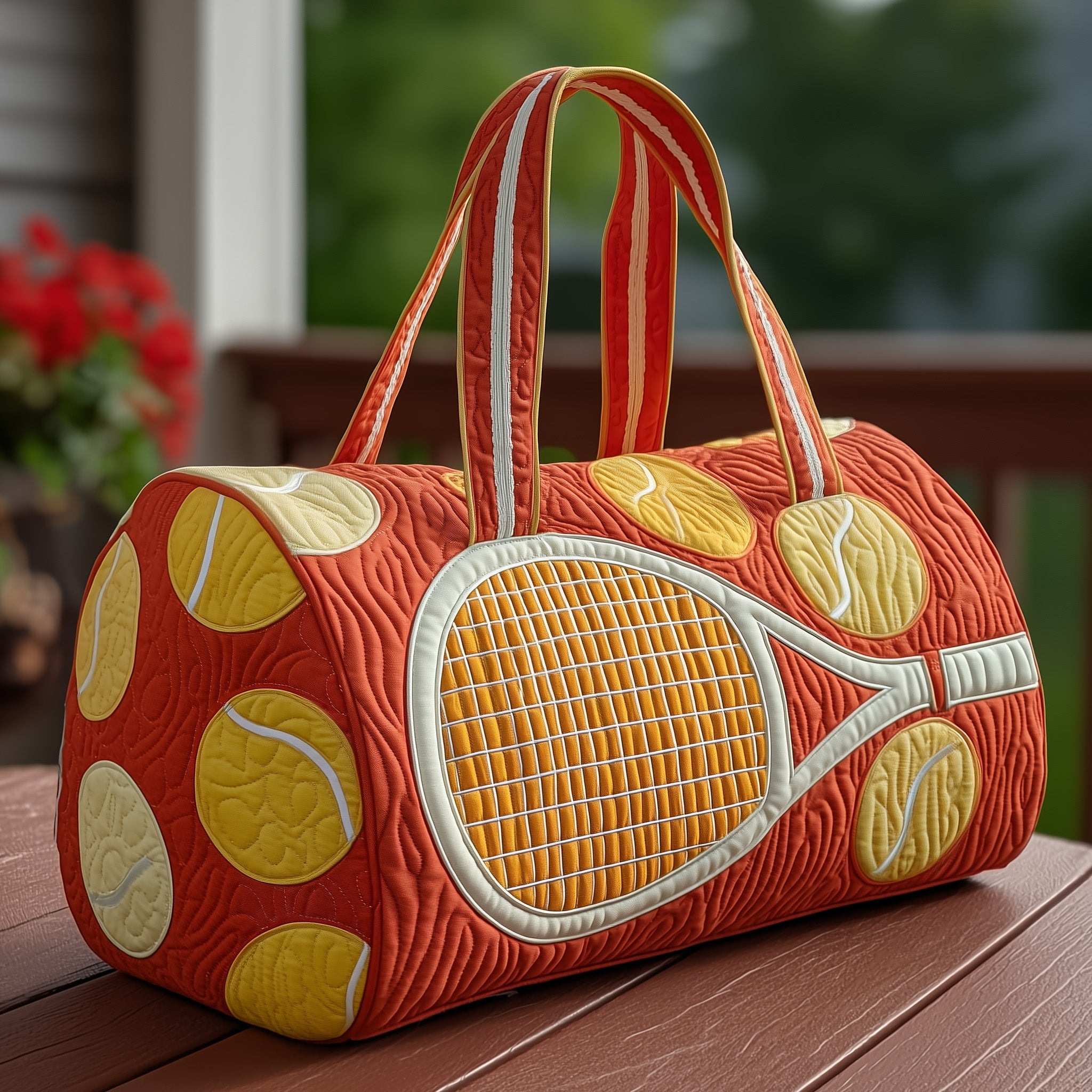 Tennis Time Quilted Duffle Bag Mother's Day Gift Idea