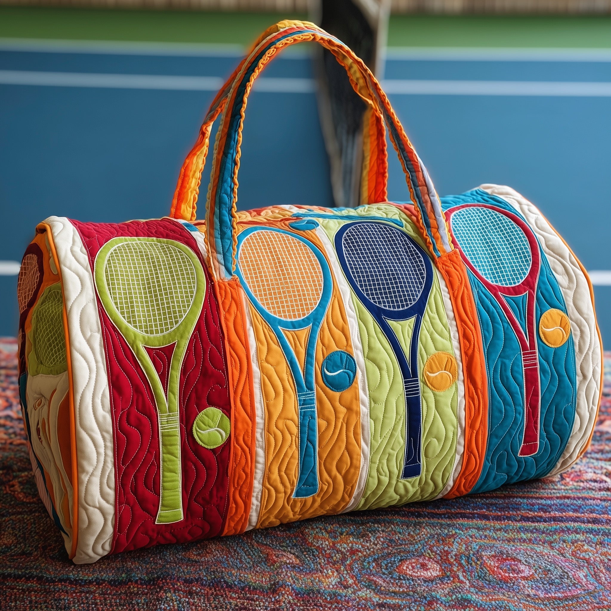 Tennis Time Quilted Duffle Bag Practical And Versatile