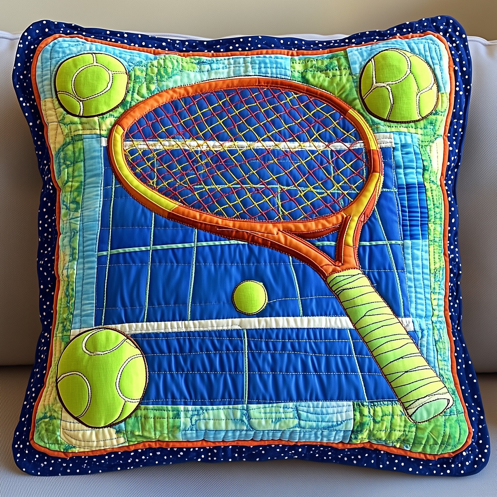 Tennis Time Quilted Pillow Case Pillow Protector CoverTennis Presents For Him