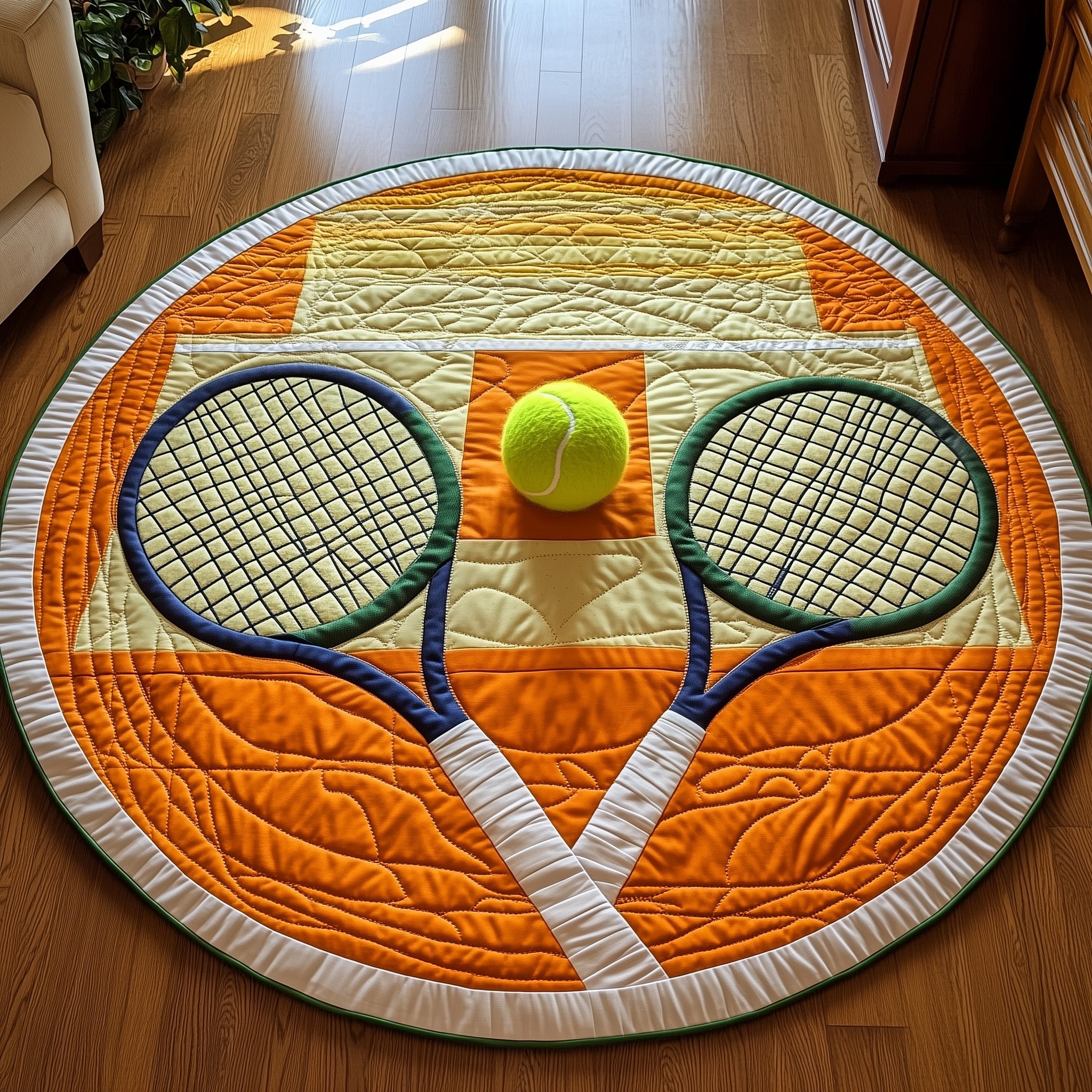 Tennis Time Quilted Round Mat Gftohd7834 Halloween Gift