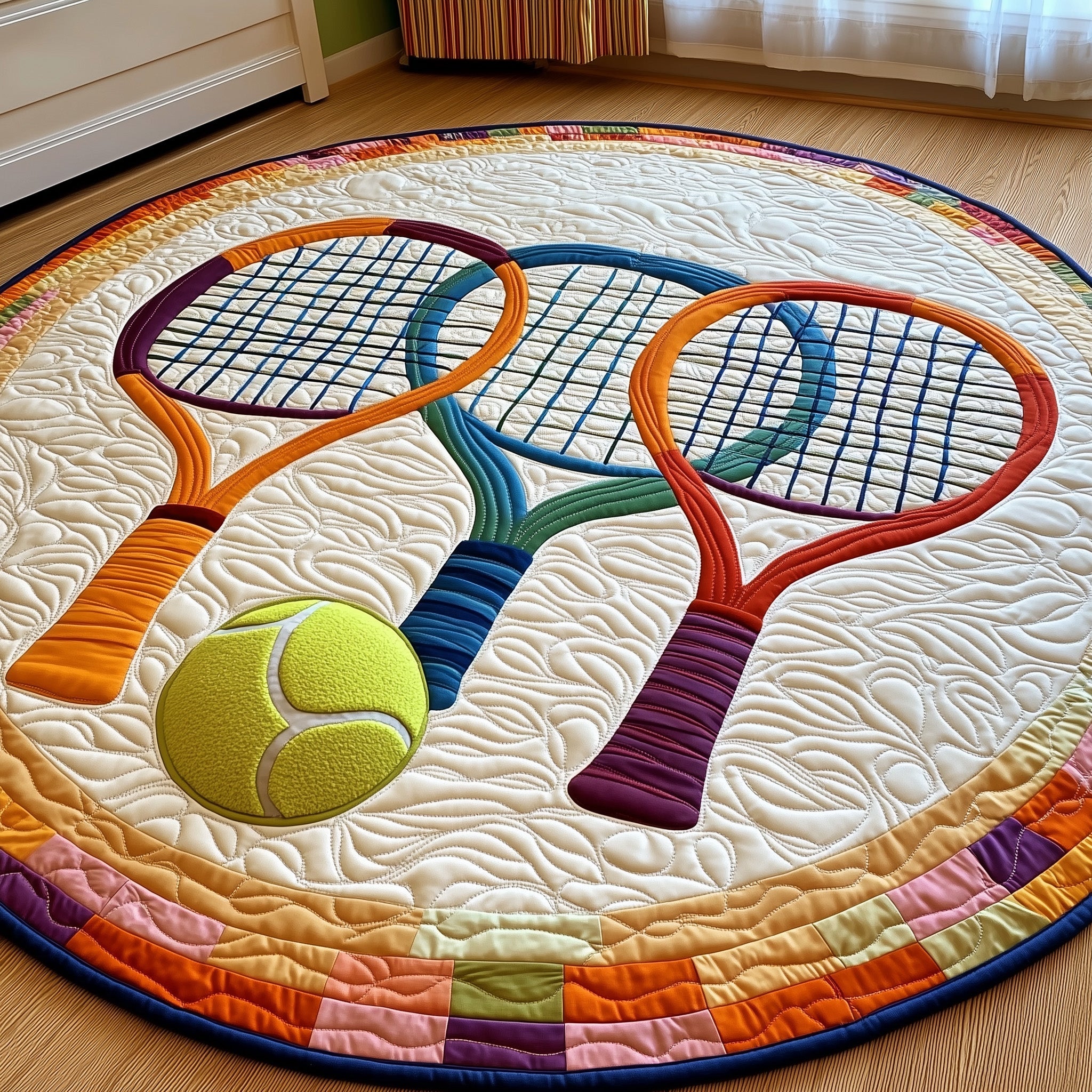 Tennis Time Quilted Round Mat Gftohd7835 Christmas Gift