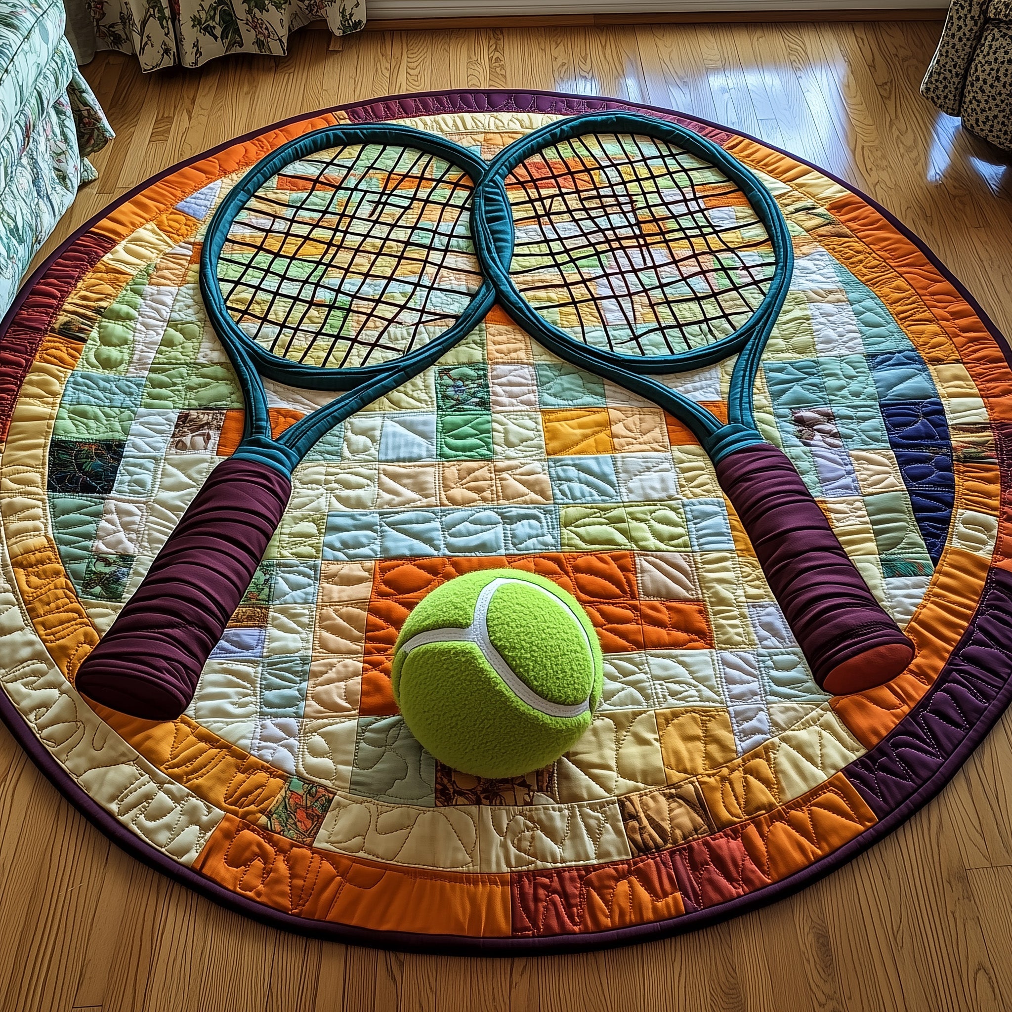 Tennis Time Quilted Round Mat Gftohd7838 Gift For Dad