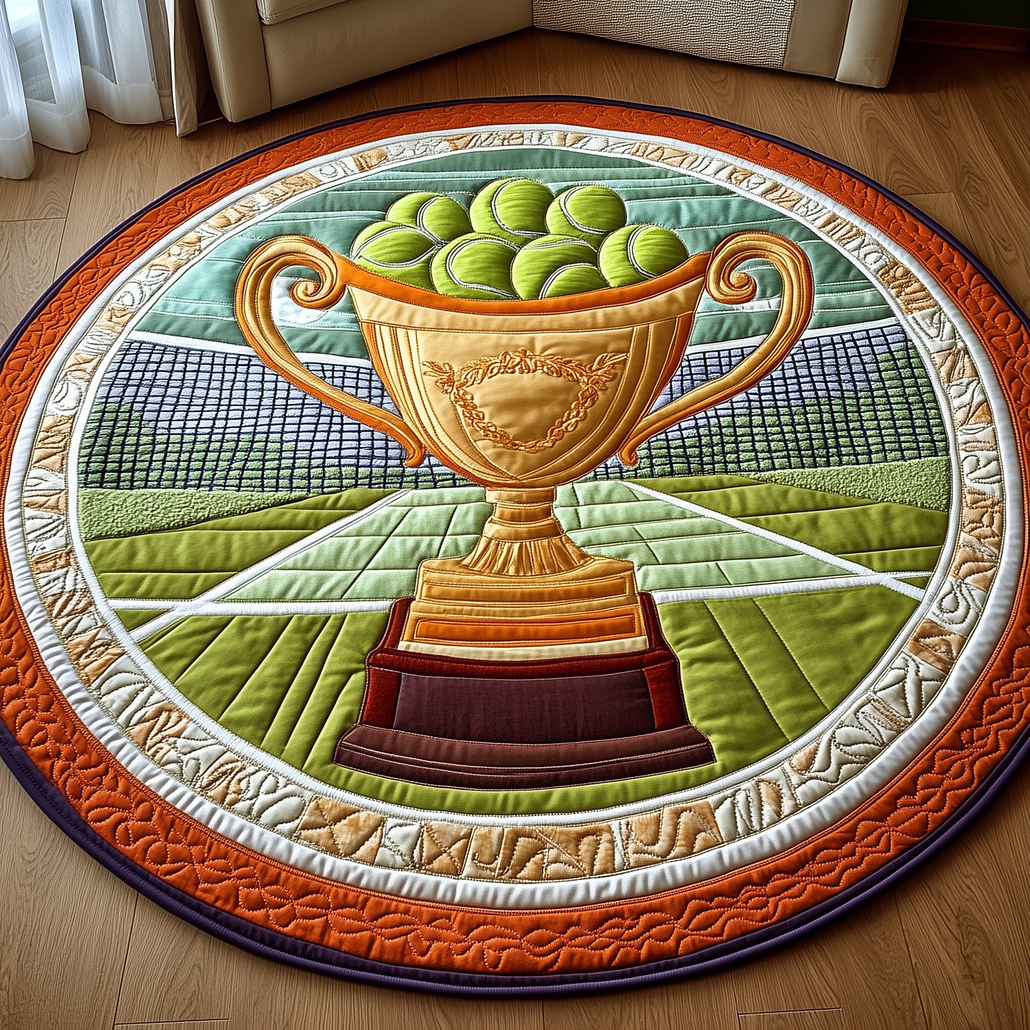 Tennis Time Quilted Round Mat Gftohd7842 Gift For Dad