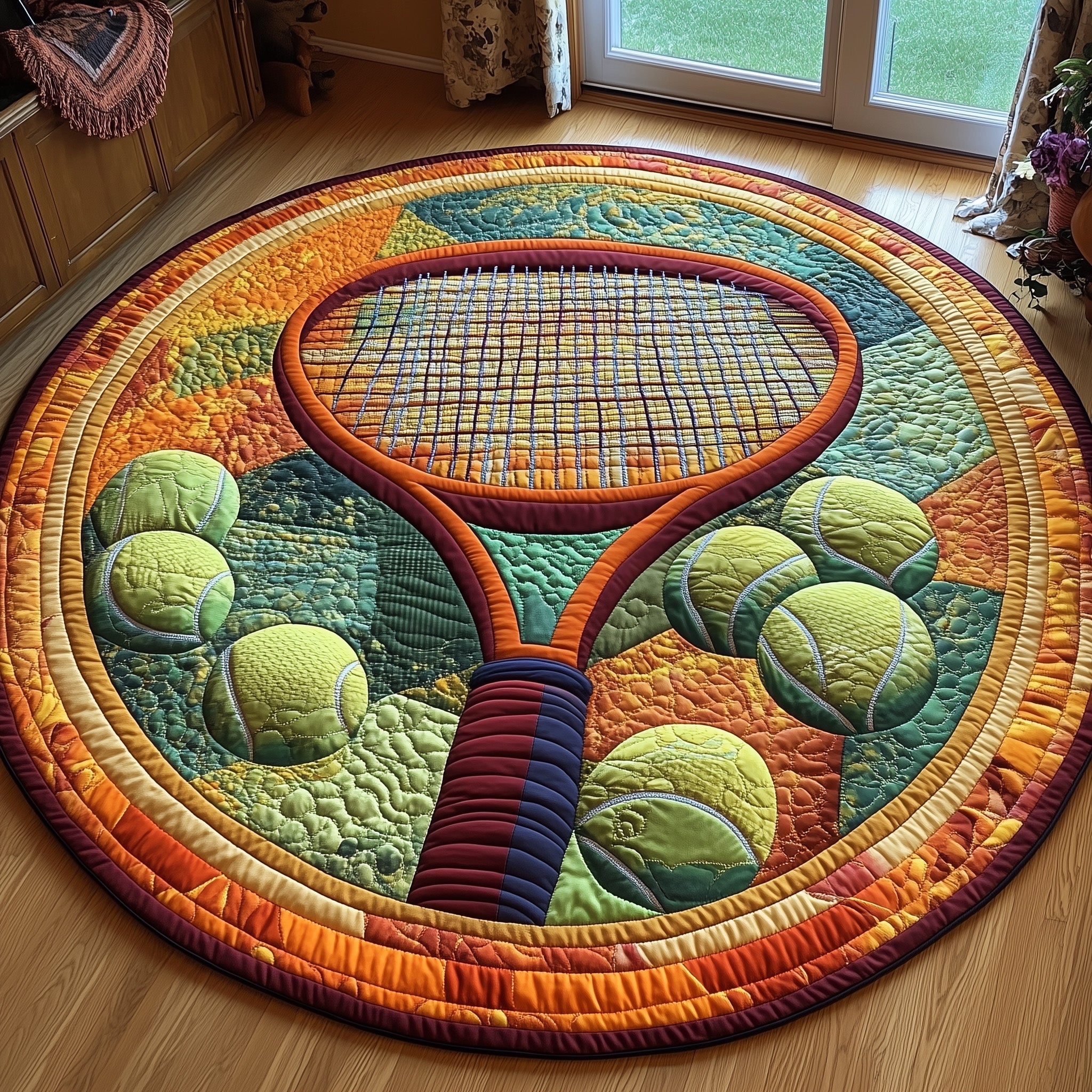 Tennis Time Quilted Round Mat Gftotp8724 Gift For Her