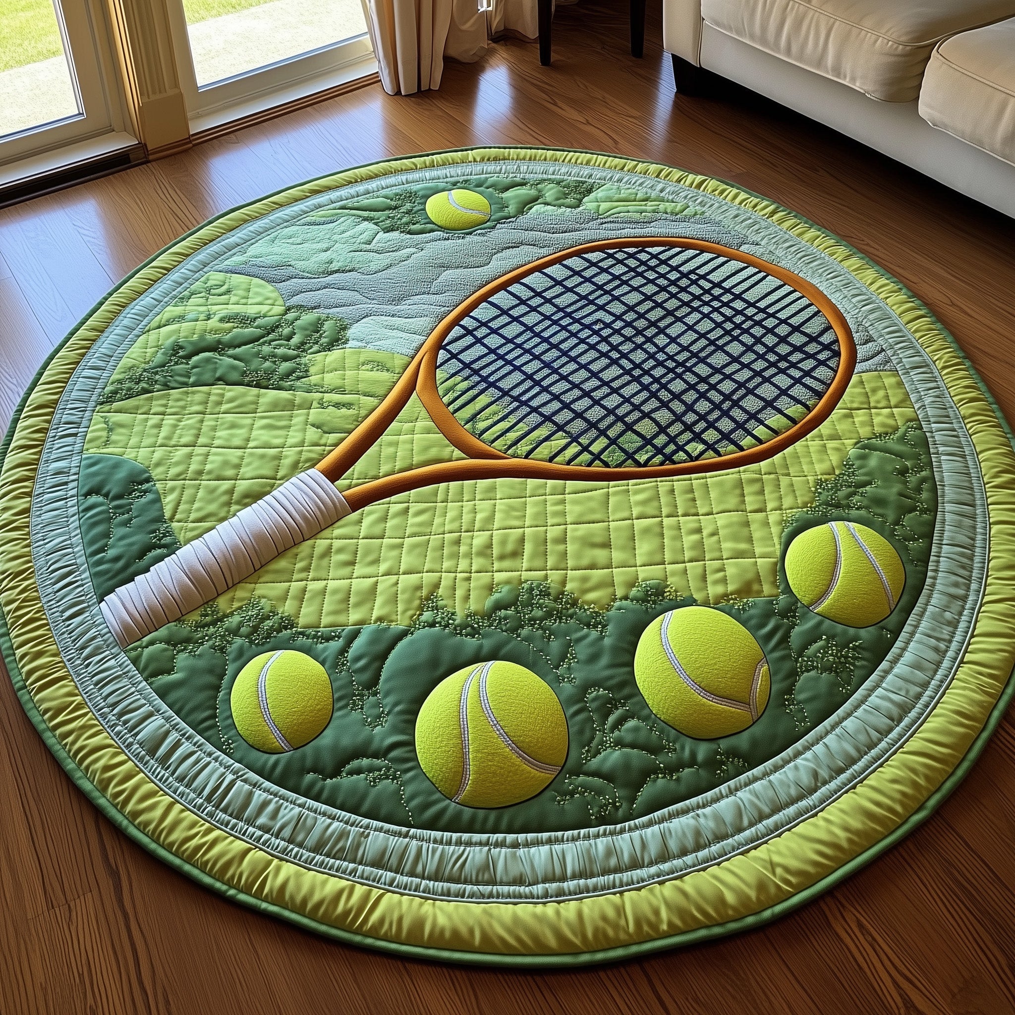 Tennis Time Quilted Round Mat Gftotp8726 Gift For Mom