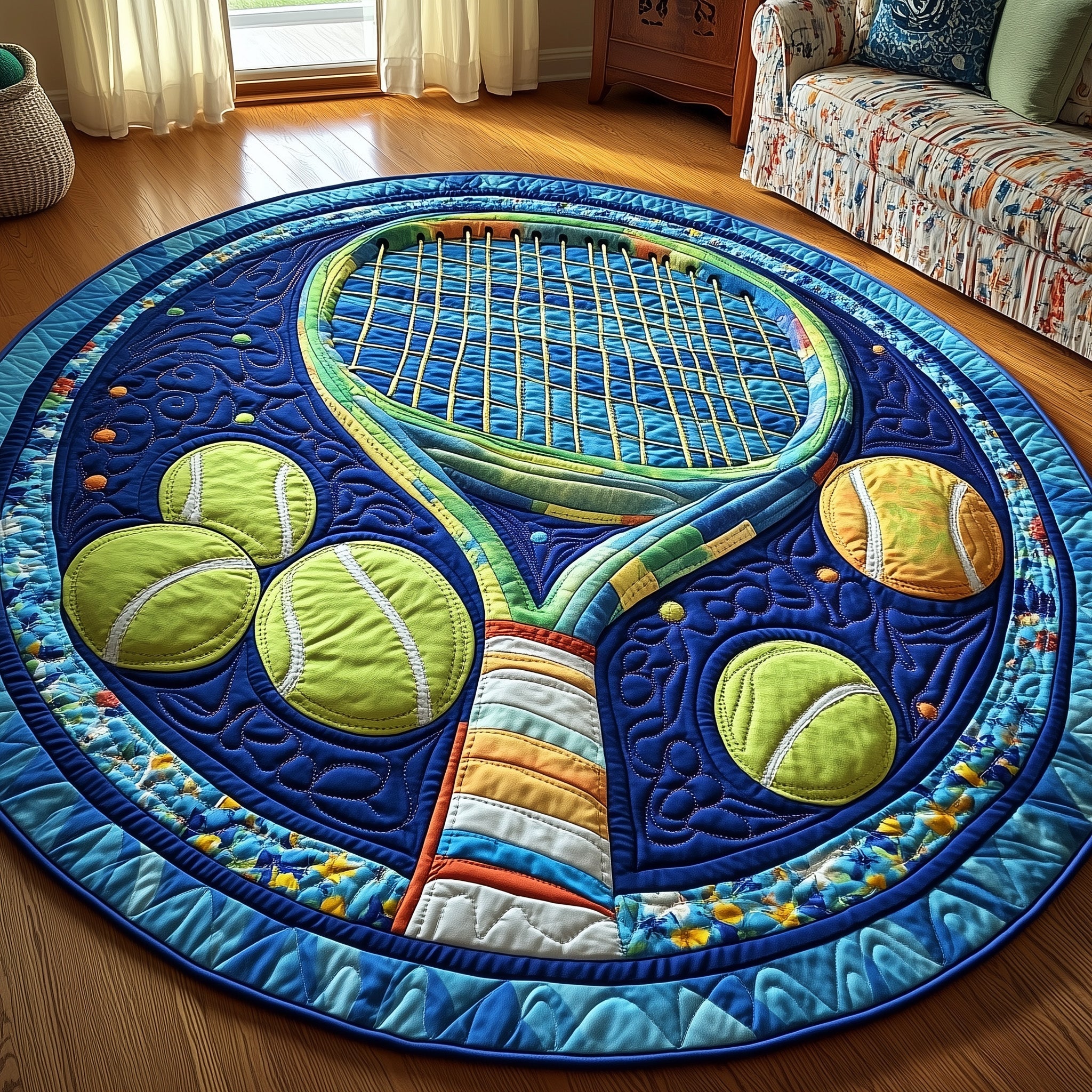 Tennis Time Quilted Round Mat Gftotp8727 Gift For Her