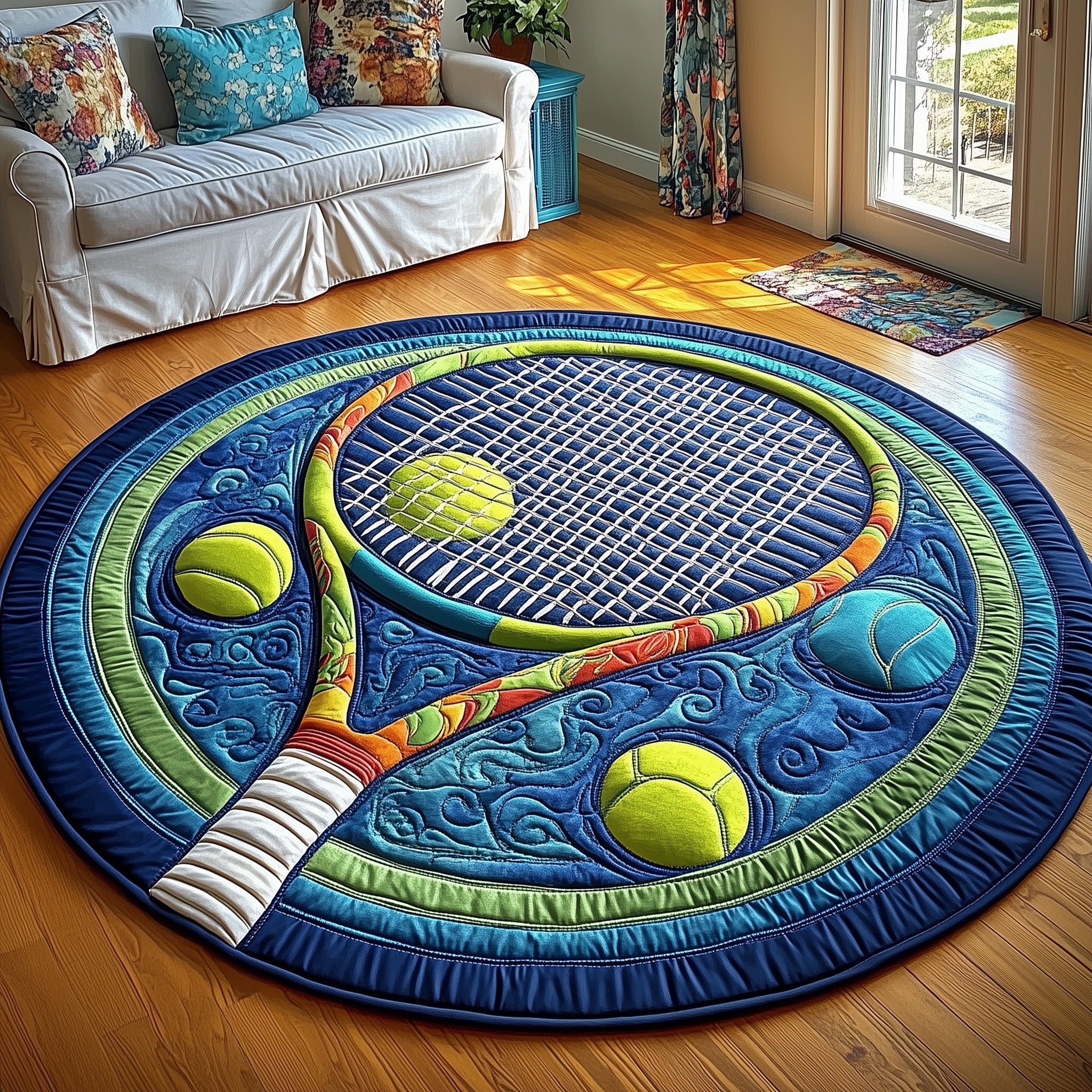 Tennis Time Quilted Round Mat Gftotp8728 Christmas Gift