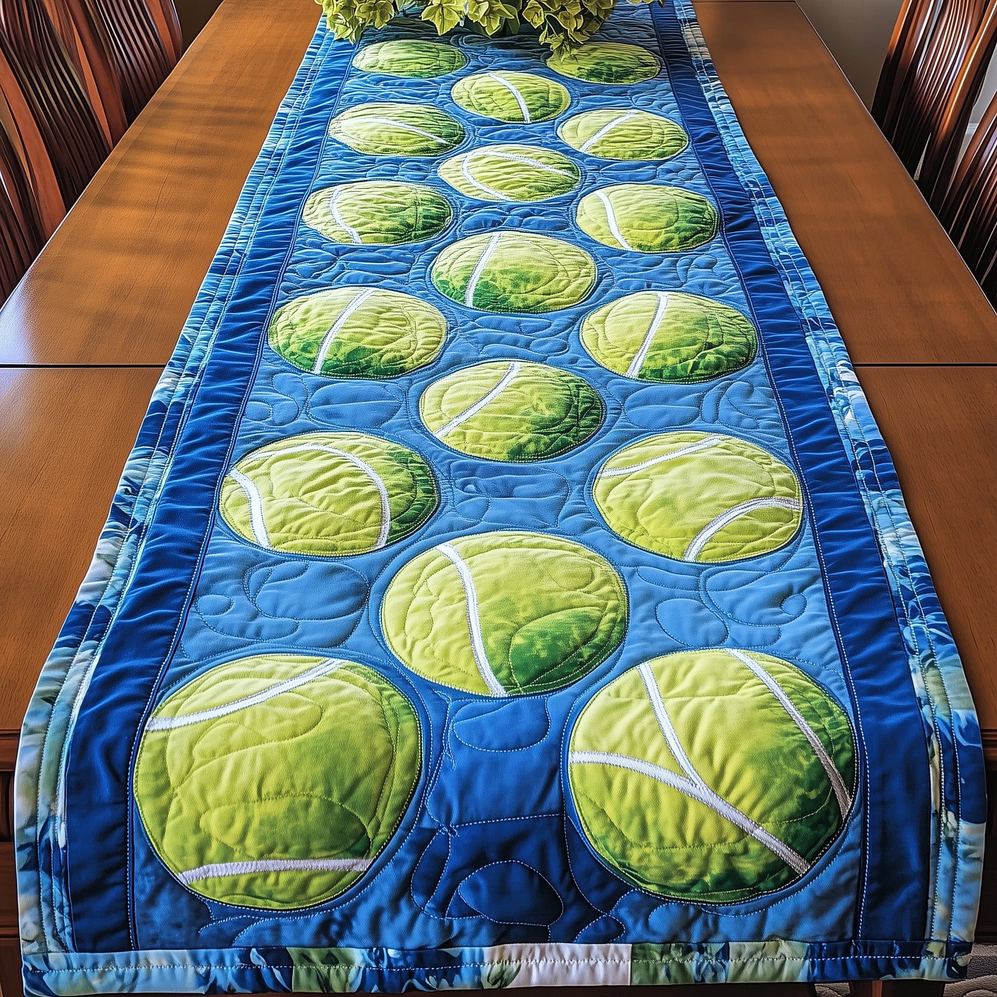 Tennis Time Quilted Table Runner Christmas Dining Table Runner