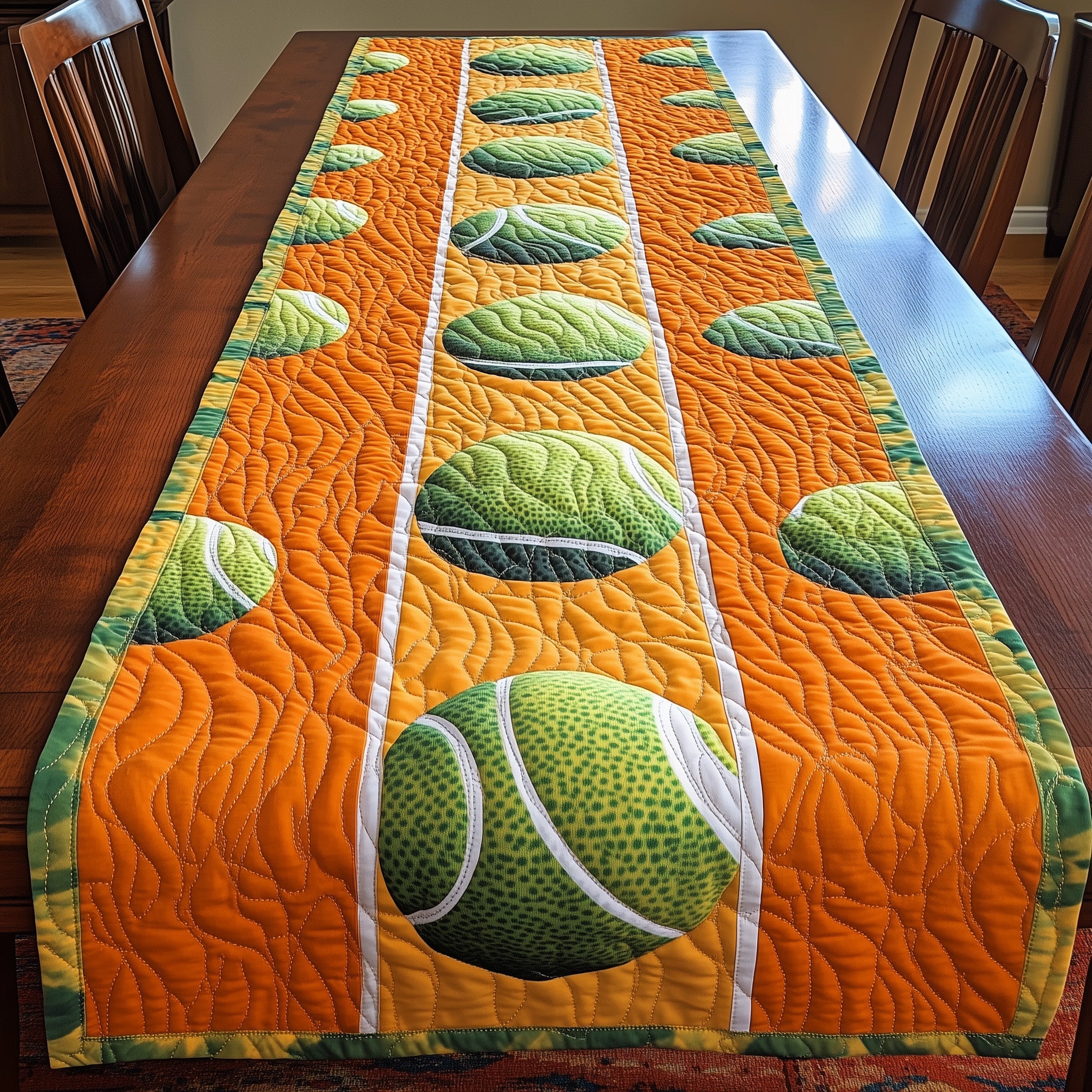 Tennis Time Quilted Table Runner Christmas Table Runner