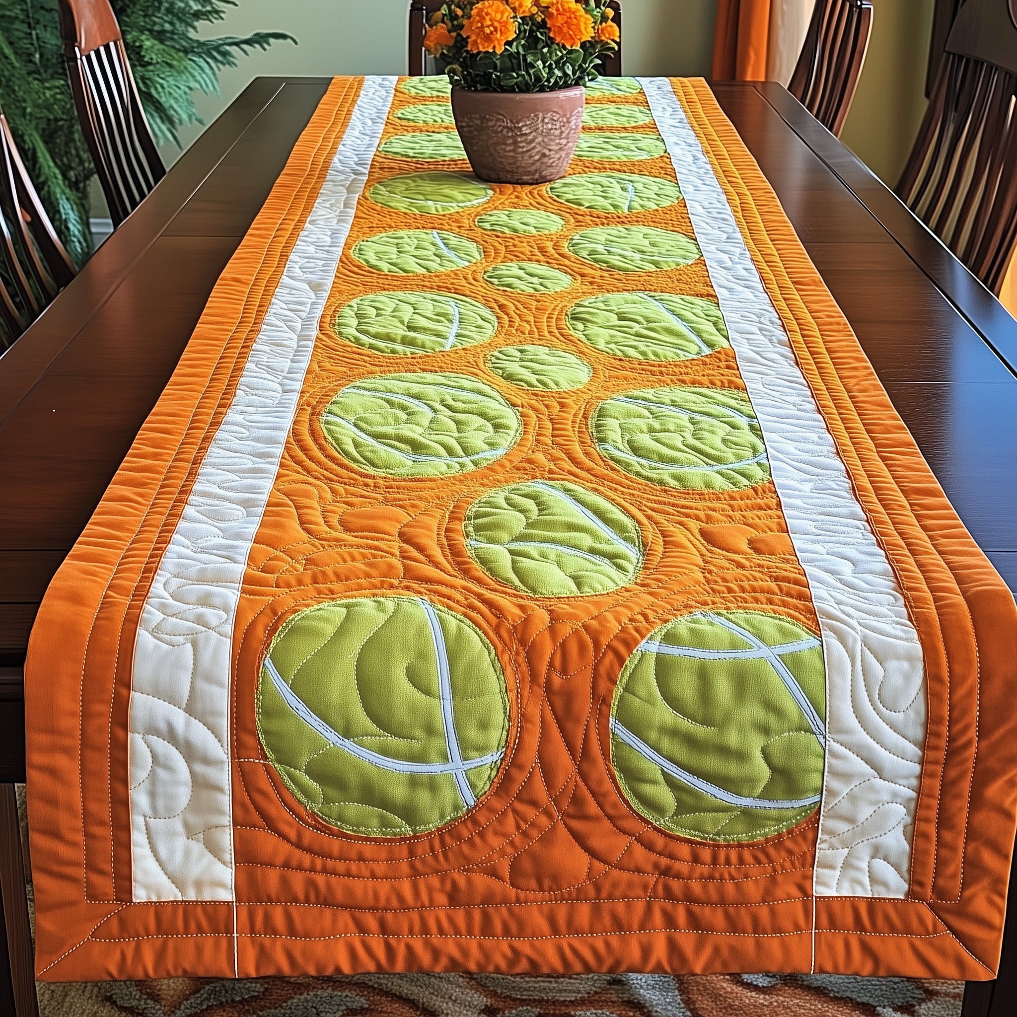Tennis Time Quilted Table Runner Cozy Winter Table Runner for Home