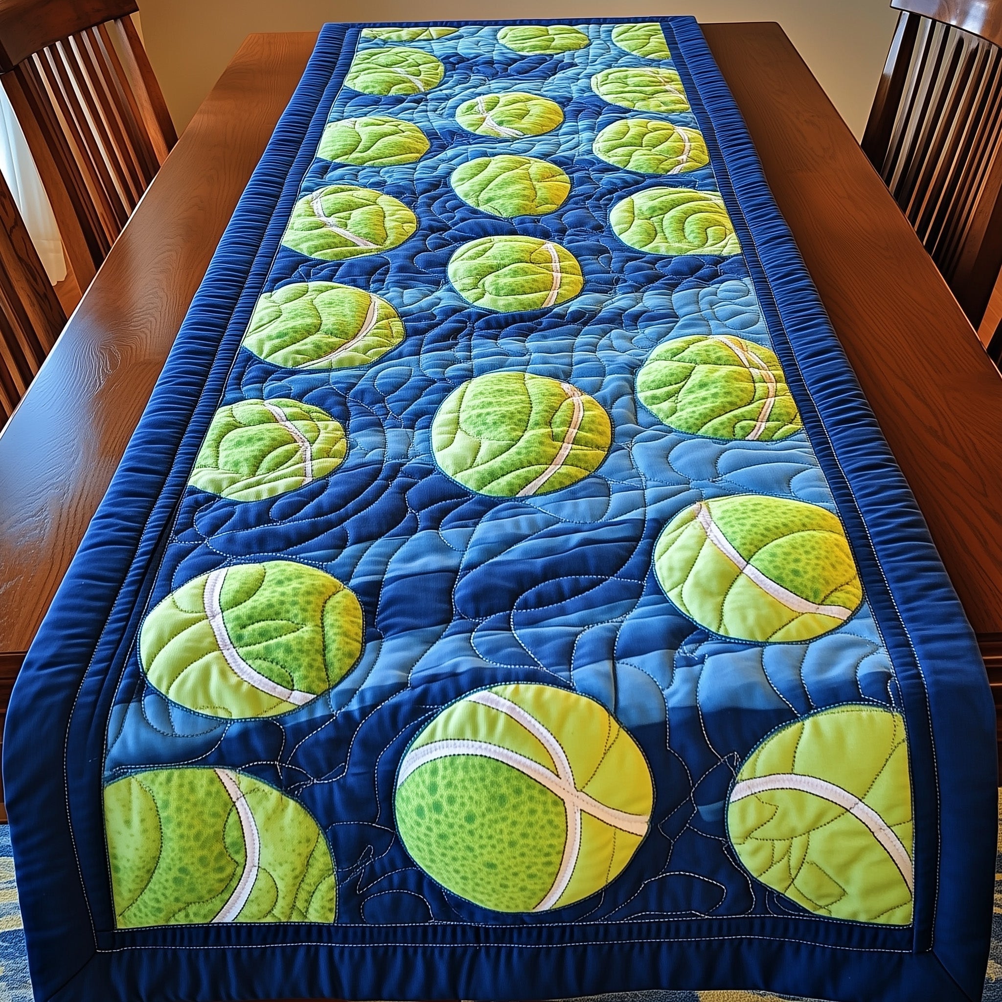 Tennis Time Quilted Table Runner Merry Christmas Table Runner Decor