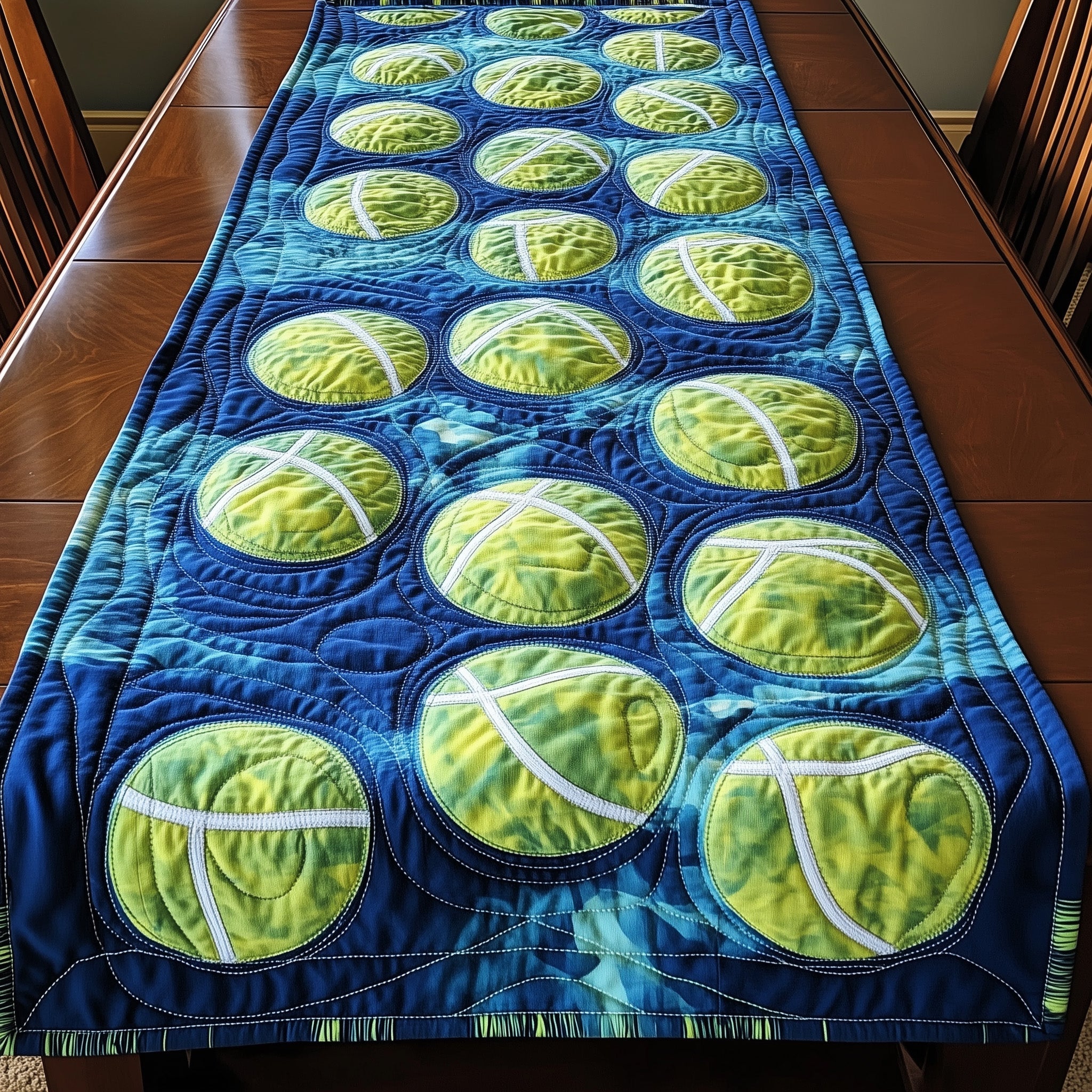 Tennis Time Quilted Table Runner Special Occasion Table Runner Gift