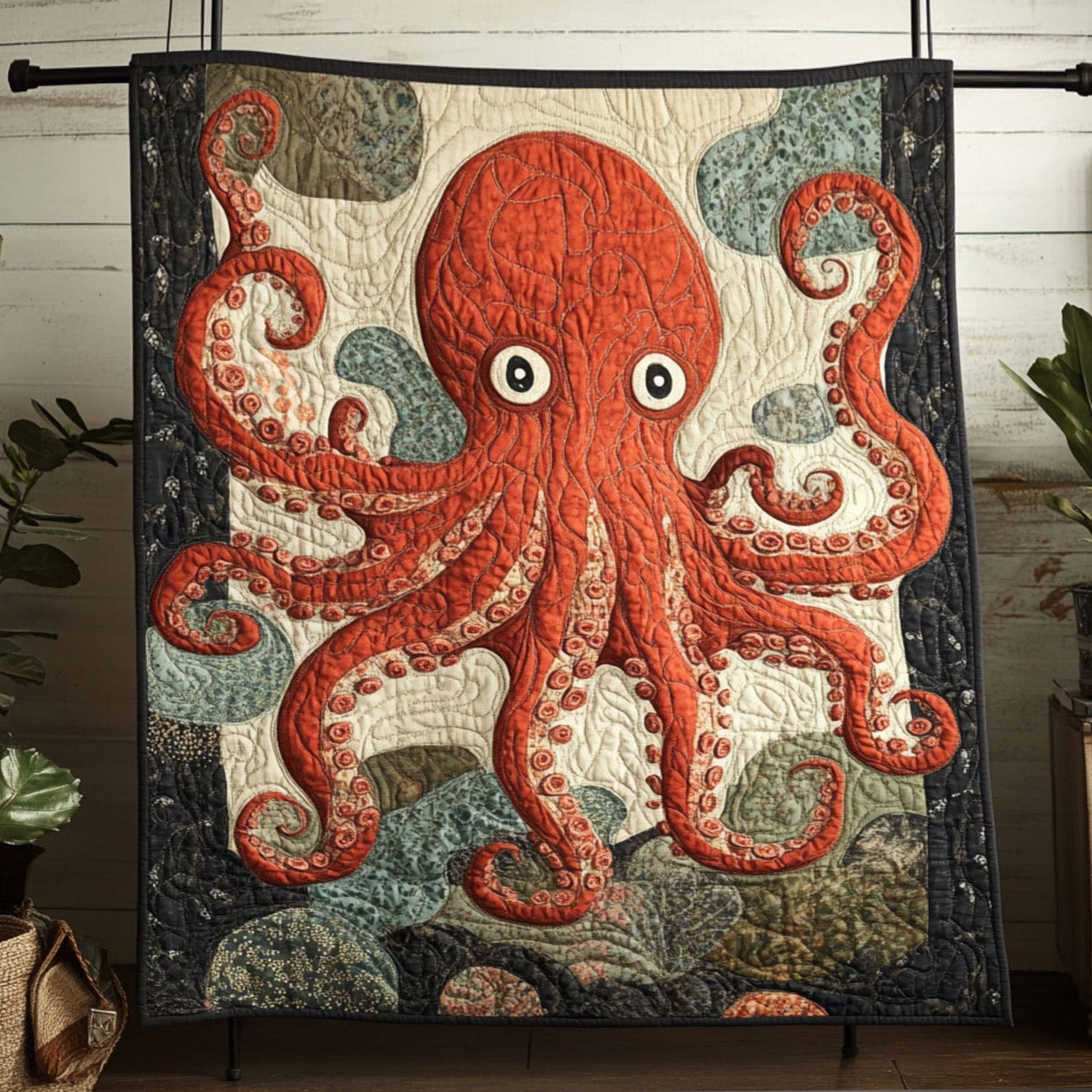 Tentacle Beauty Quilted Blanket Christmas Room Decor Gifts For Octopus Lovers