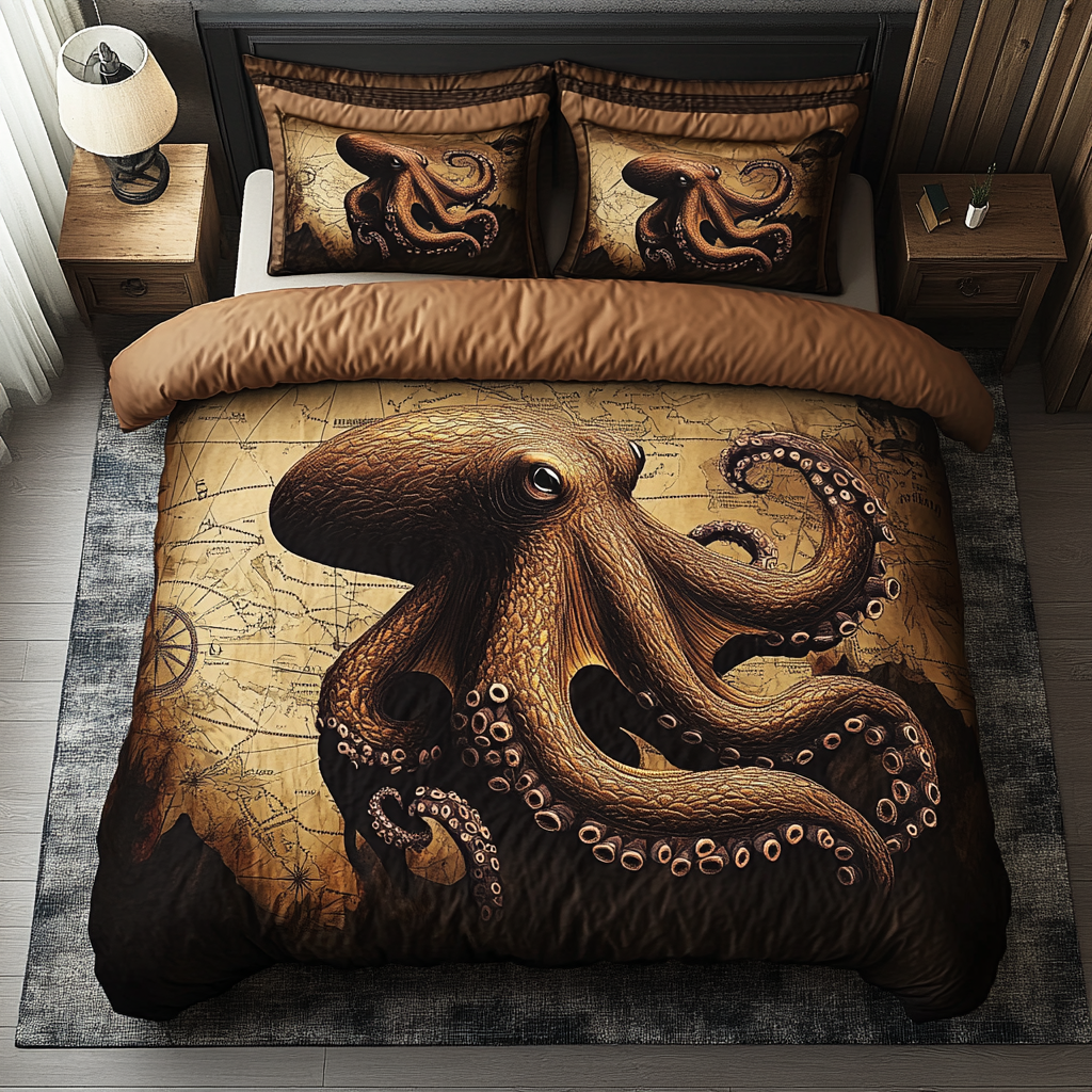 Tentacle Dream Quilted Bedding Set Holiday Duvet Covers Gifts For Octopus Lovers
