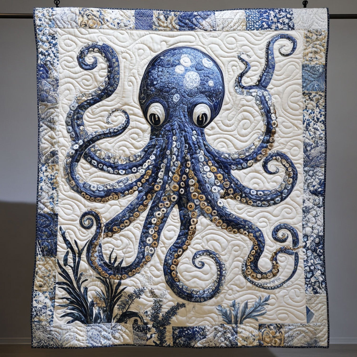 Tentacles of Wonder Quilted Blanket Bedroom Decor Christmas Octopus Themed Gifts
