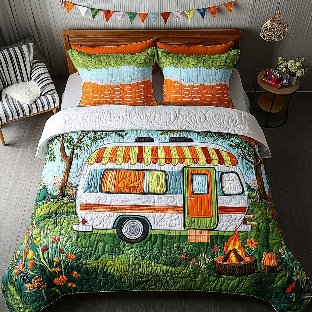 TentEscape Quilted Bedding Set Bed Decorations Gift For Camper Owners