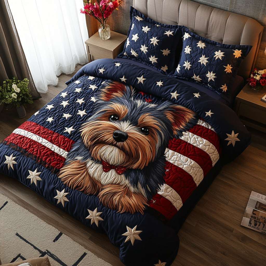Terrier Spirit Quilted Bedding Set Warm and Elegant Bedding Gift Set for Every Home