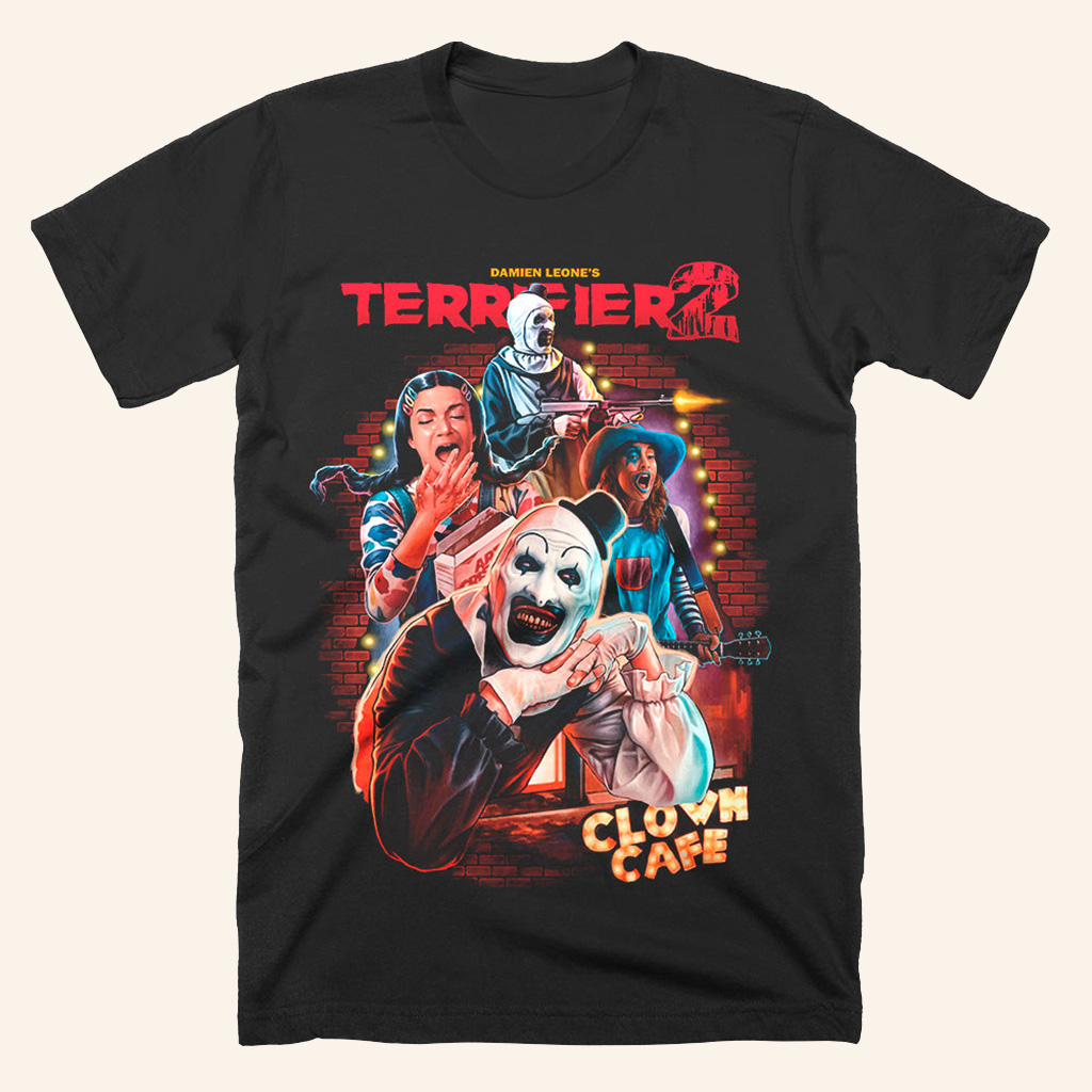 Terrifier 2 Clown Cafe T-Shirt Halloween Themed Apparel Gifts For Best Friends Terrifier 2 Clown Cafe T-Shirt Halloween Themed Apparel Gifts For Best Friends