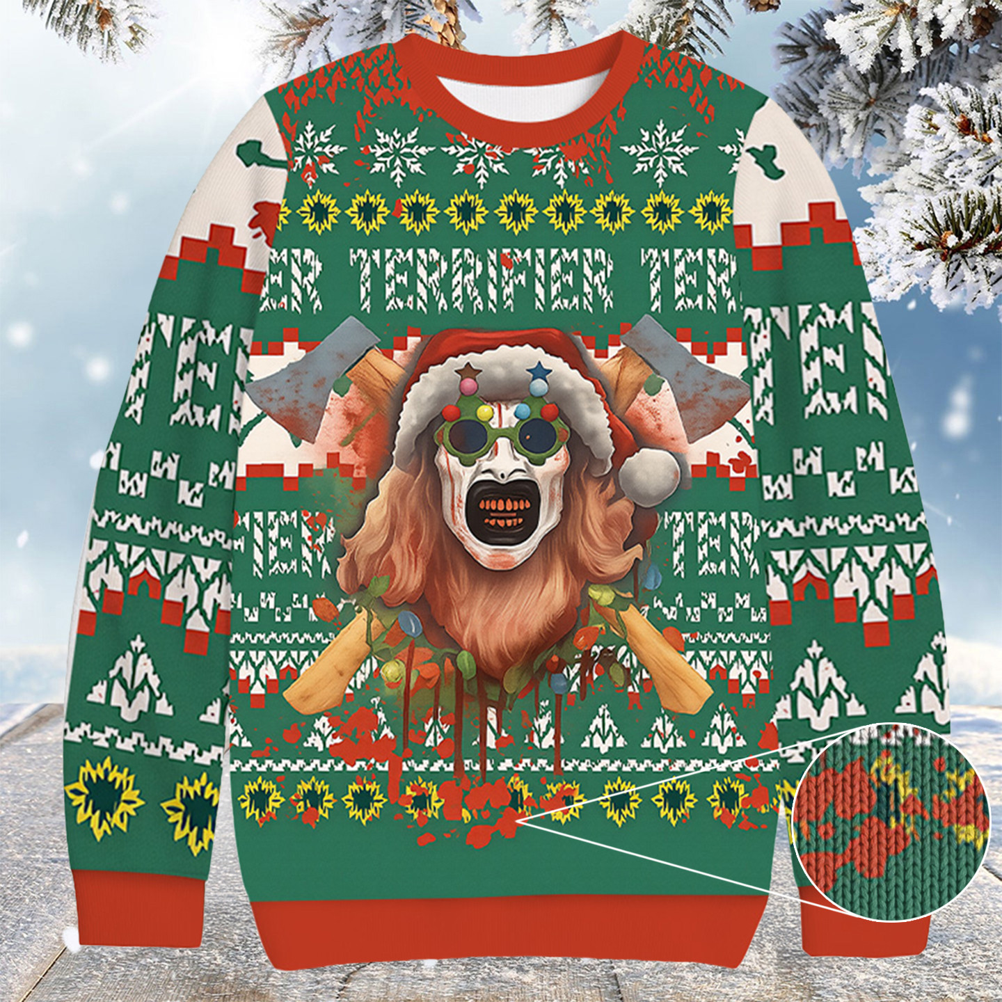 Terrifier Clown Christmas Ugly Sweater Cute Xmas Clothes Xmas Gifts For Brother