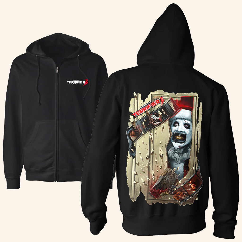 Terrifier Merch Terrifier 3 Chop House Zip Hoodie Birthday Gift Ideas For Him