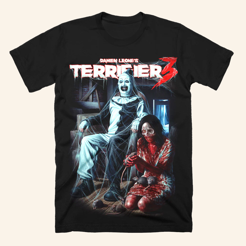 Terrifier Merch Terrifier 3 Terrors In The Attic T-Shirt Best Gifts For Fans Terrifier Merch Terrifier 3 Terrors In The Attic T-Shirt Best Gifts For Fans