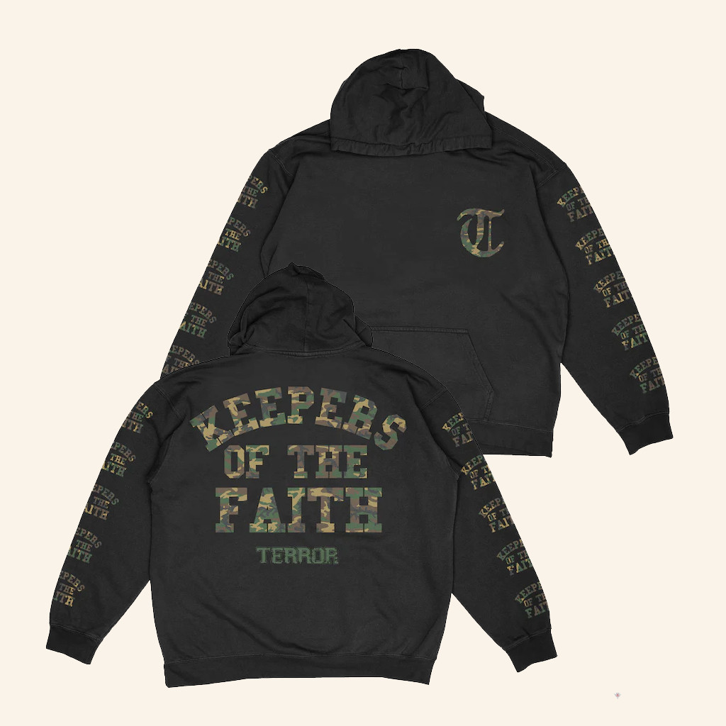 Terror Merch Keepers Of The Faith Camo Hoodie Gifts For Music Lovers