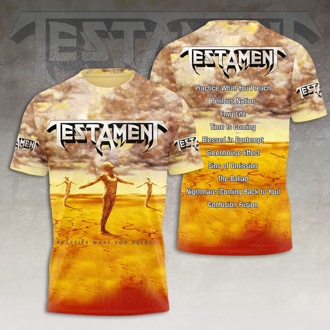 Testament Band Tour 2025 3D T-Shirt Gifts For The Concert Enthusiast