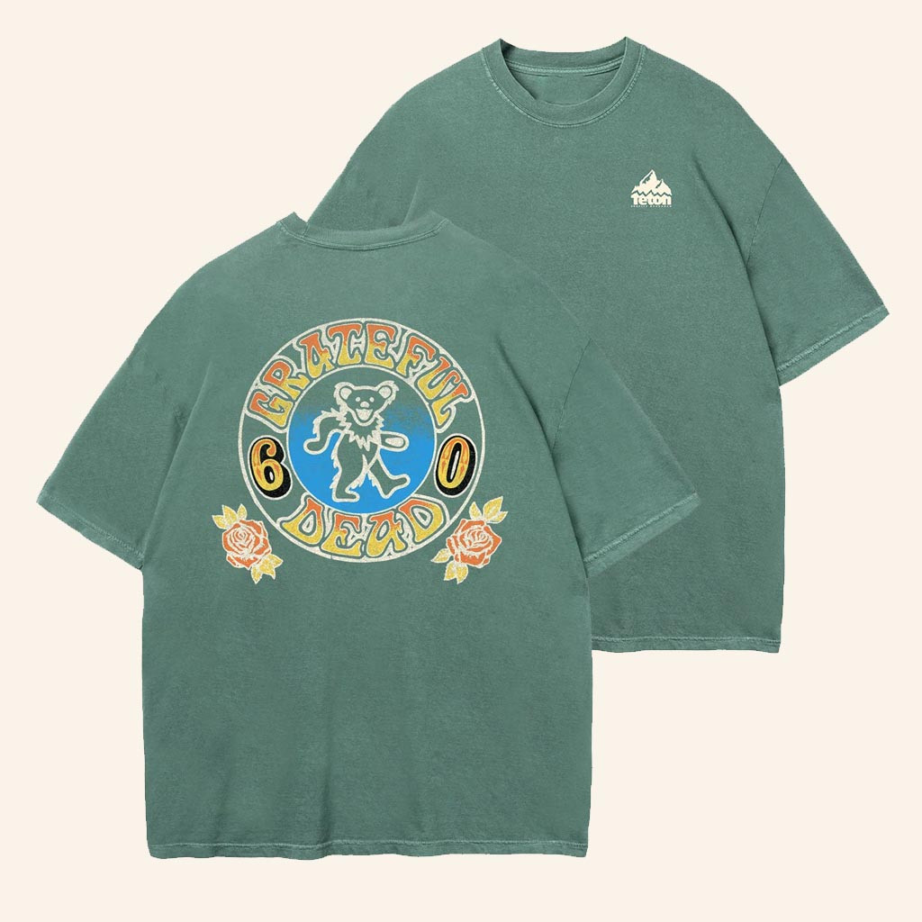 Teton Gravity Research Merch Grateful Dead 60Th X TGR Dancing Bear T-Shirt Gifts For Her