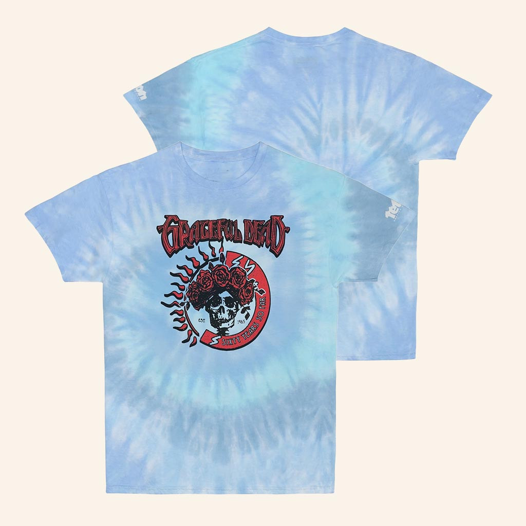 Teton Gravity Research Merch Grateful Dead 60Th X TGR Dead Of The Dawn Tie Dye T-Shirt Gifts