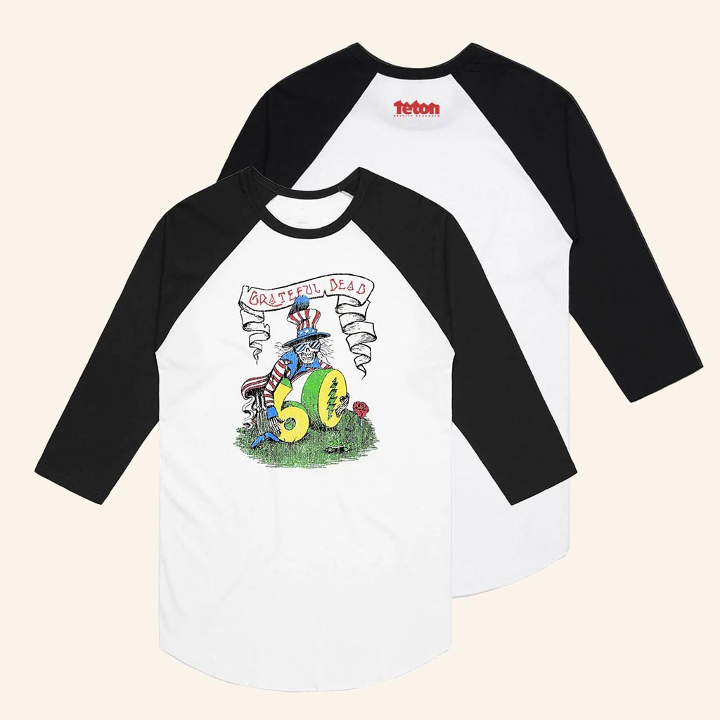 Teton Gravity Research Merch Grateful Dead 60Th X TGR Dead Uncle Sam Baseball T-Shirt Gifts Teton Gravity Research Merch Grateful Dead 60Th X TGR Dead Uncle Sam Baseball T-Shirt Gifts