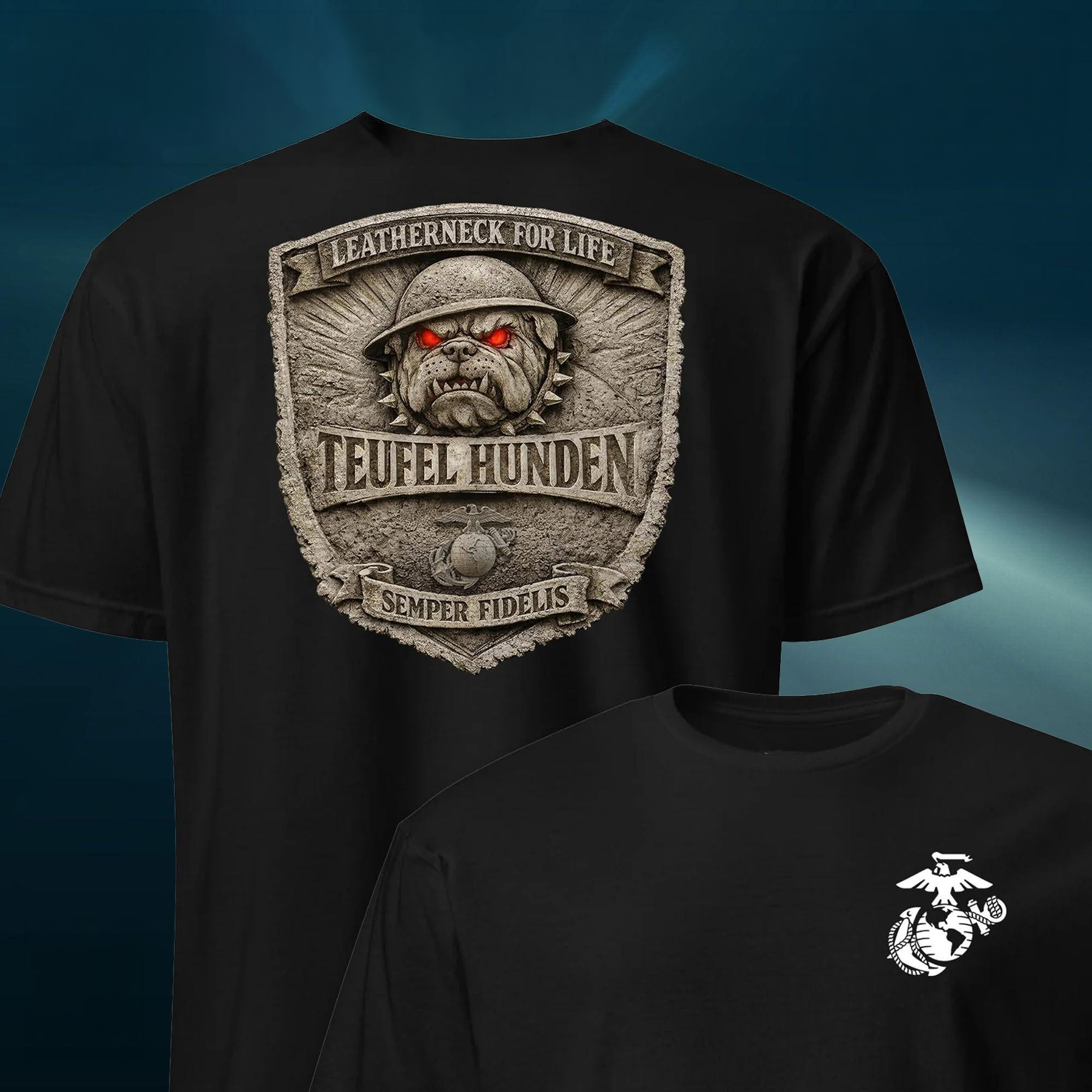 Teufel Hunden T Shirt USMC Bulldog Marine Corps Apparel Gift For Devil Dogs And Veterans