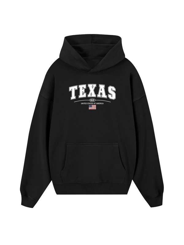 TEXAS 1945 USA Flag Hoodie United States Of America Merch Patriotic Presents For Men Women