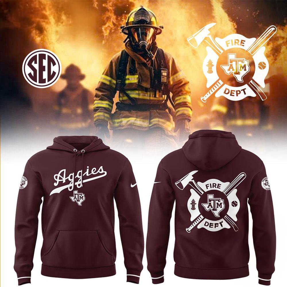 Texas AM Aggies Baseball x Firefighter Appreciation Night 3D Hoodie Gifts For Baseball Fans
