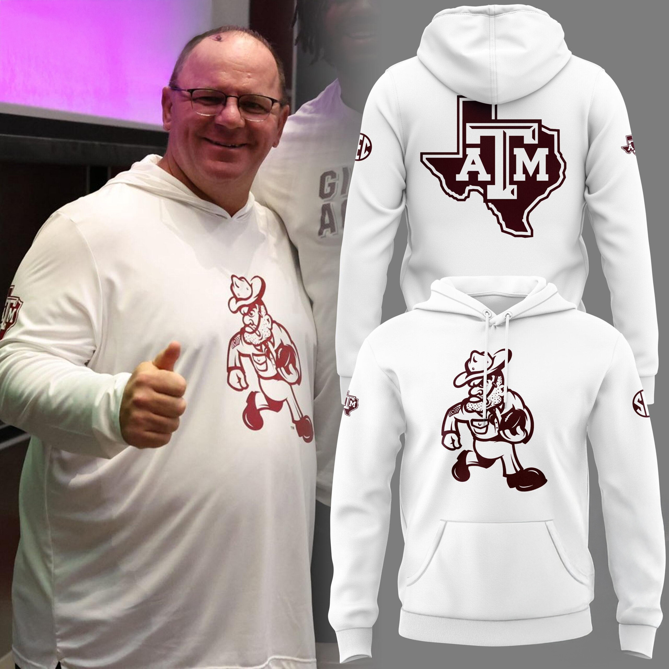 Texas AM Aggies Coach Mike Elko Limited Edition Hoodie Football Themed Gifts
