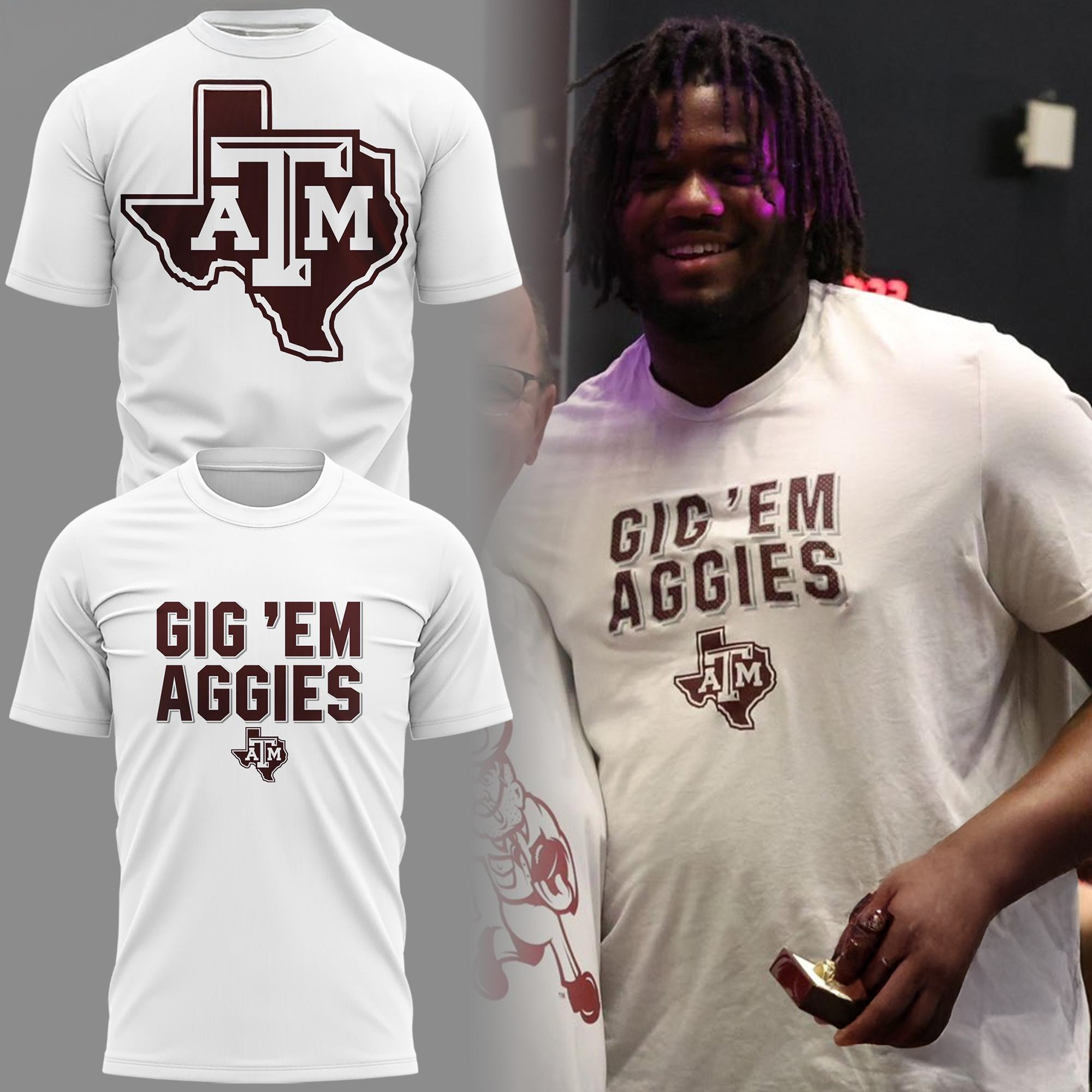Texas AM Aggies Gig Em Aggies T-Shirt Football Related Gifts