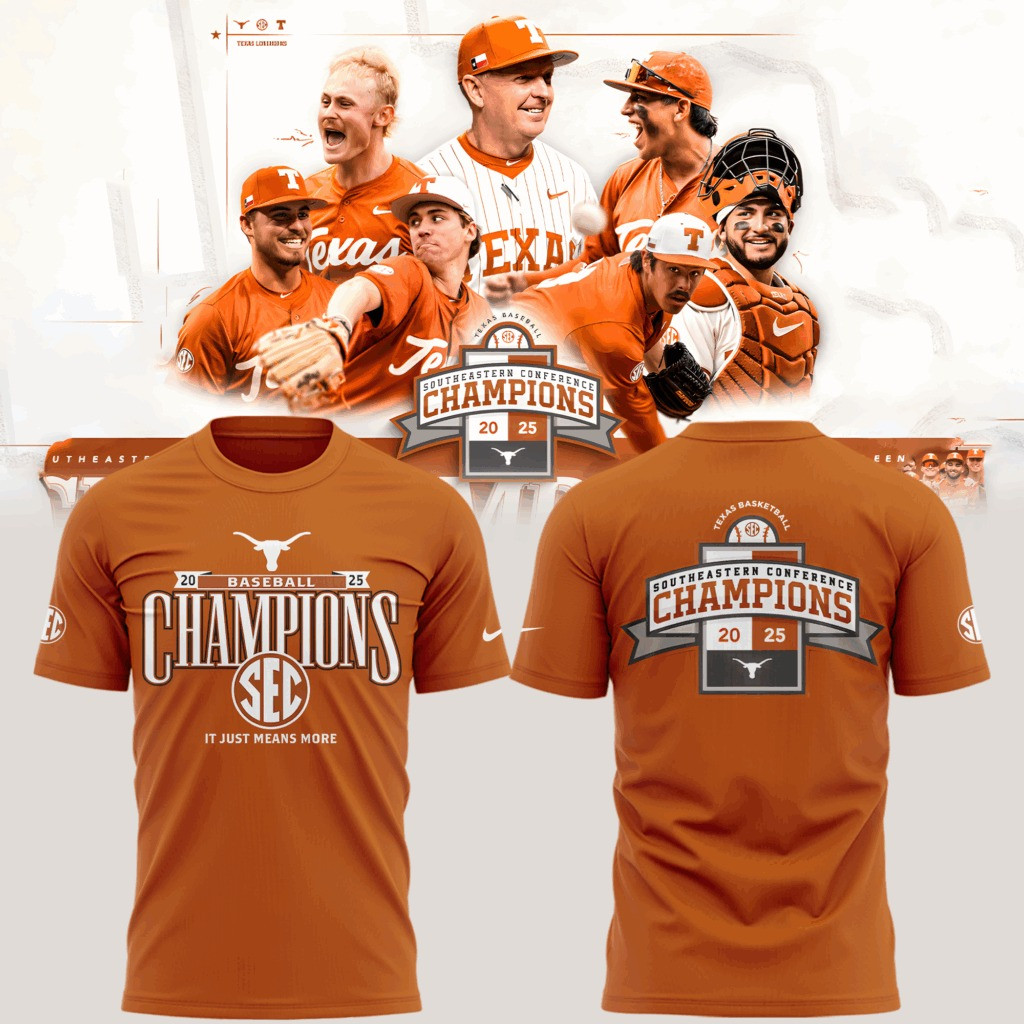 Texas Baseball Southeastern Conference SEC Champions T-Shirt 2025 Fan Merch Clothing Gifts