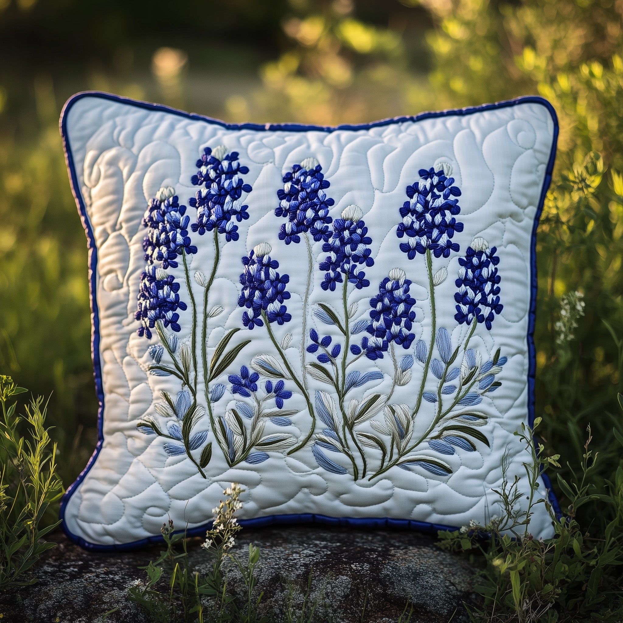 Texas Bloom Quilted Pillow Case Square Pillow Cushion CoverChristmas Gift Ideas For My Brother