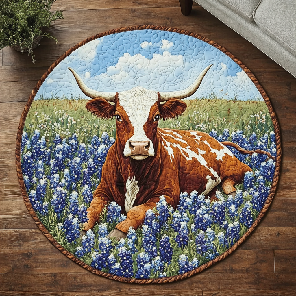 Texas Bloom Quilted Round Mat Foyer Decor Ideas Great Gifts For Brothers