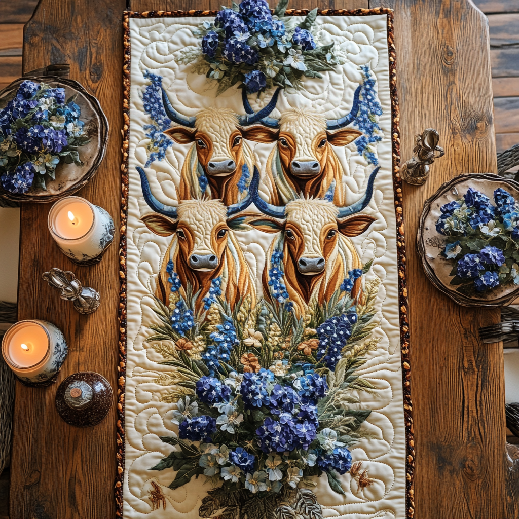 Texas Bloom Quilted Table Runner Dining Table Ideas Texas Gifts For Him
