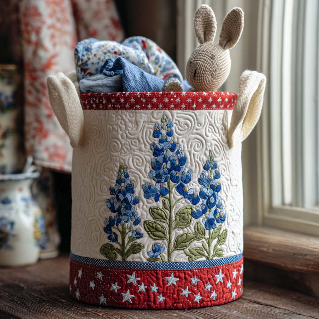 Texas Bloom Trail Quilted Laundry Basket Graduation Merch Gift