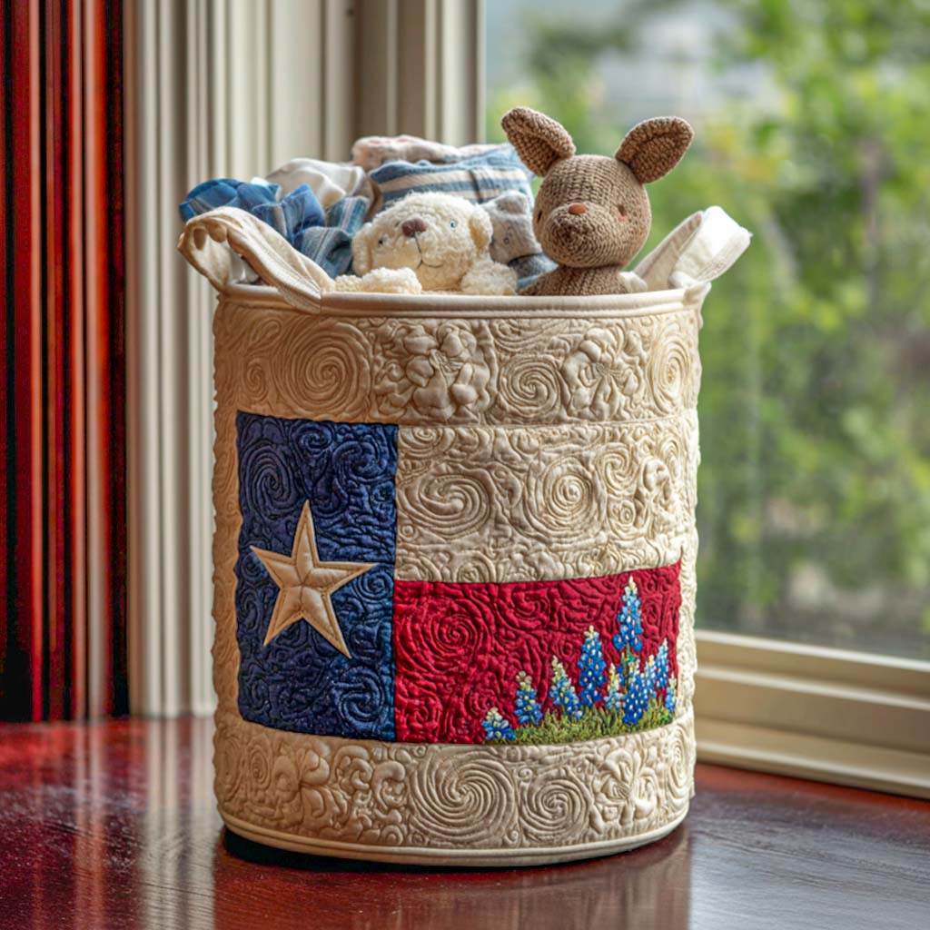 Texas Blue Haze Quilted Laundry Basket Creative Gift For Family