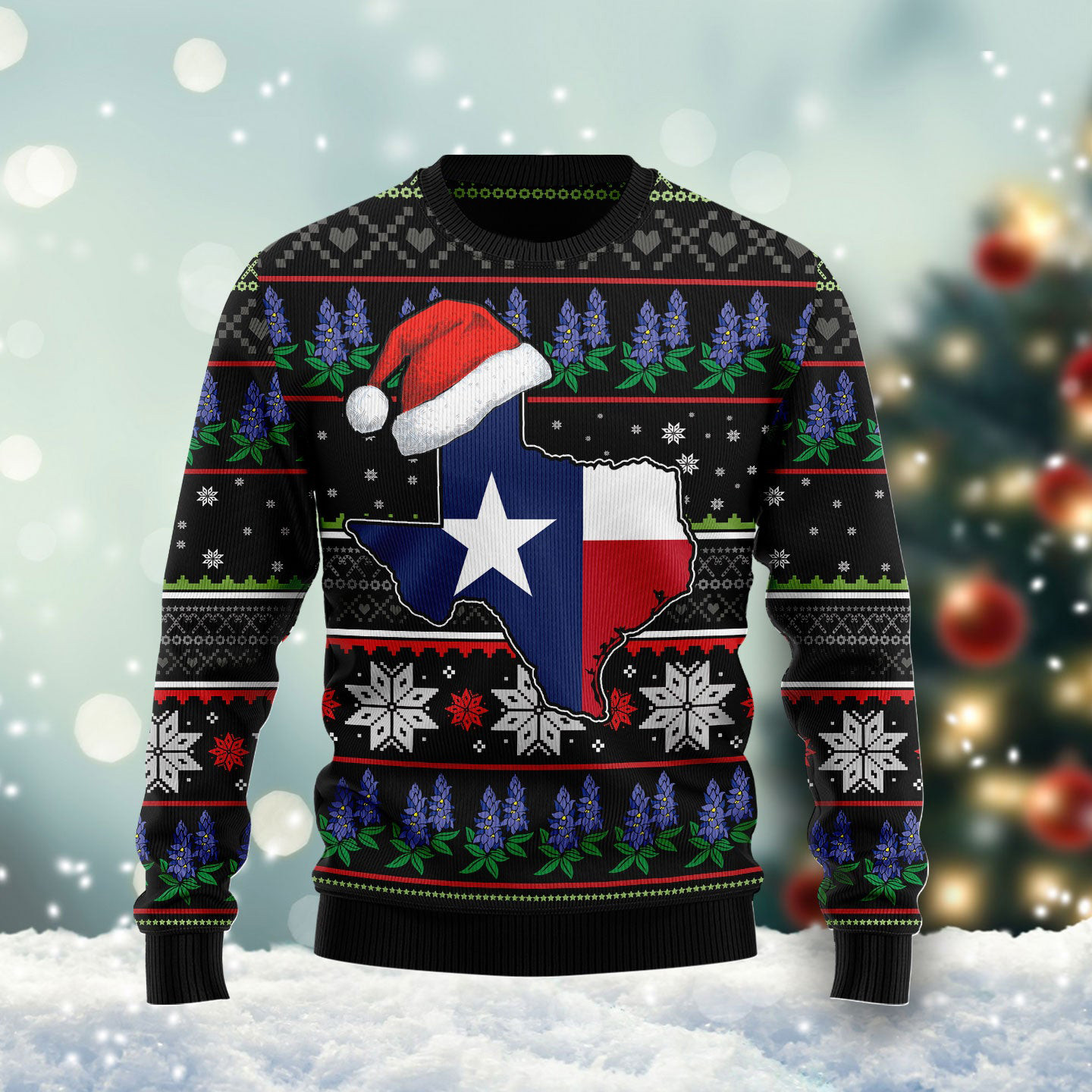 Texas Bluebonnet Ugly Christmas Sweater Season Clothing Christmas Gifts For Texans