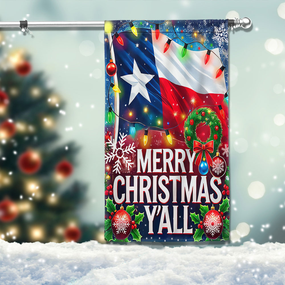 Texas Christmas Flag Merry Christmas Y All