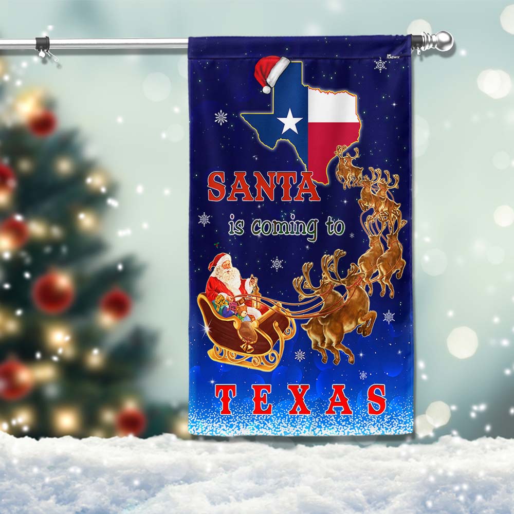Texas Christmas Flag Santa Is Coming To Texas